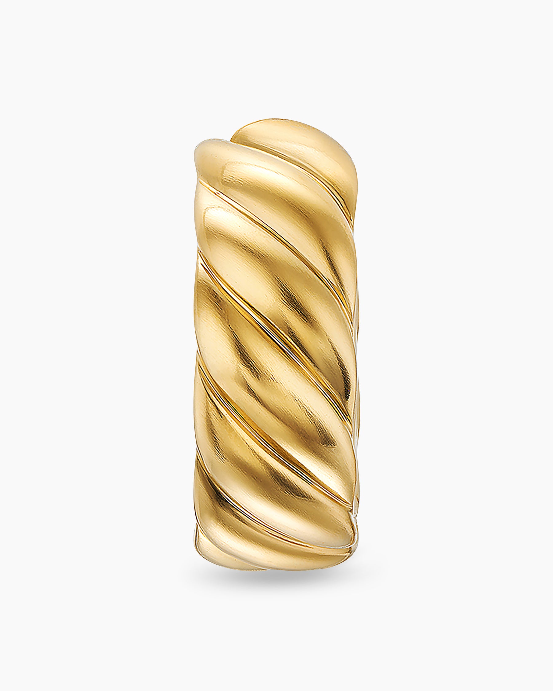 Sculpted Cable Hoop Earring in 18K Yellow Gold, 12.8mm - Image 4