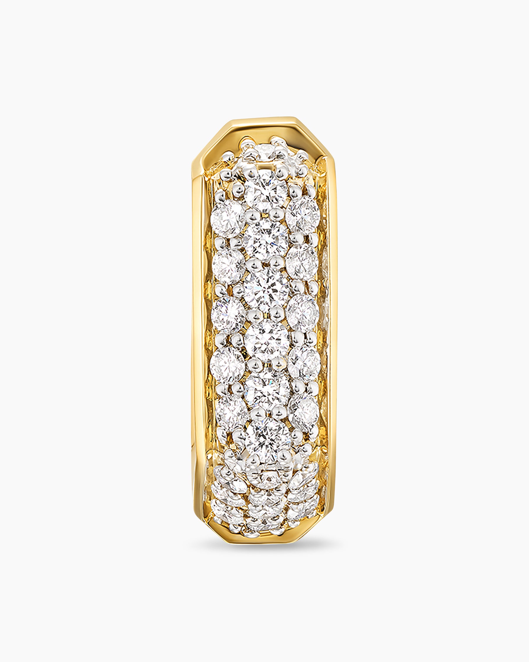 Streamline Hoop Earring in 18K Yellow Gold with Diamonds, 11.7mm - Image 4