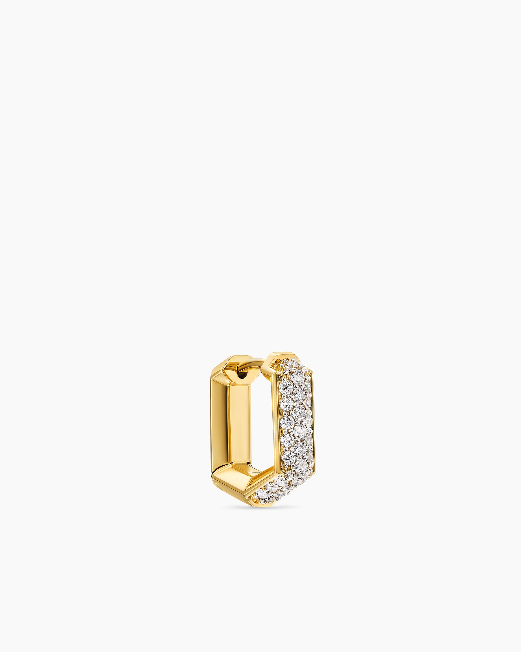Streamline Hoop Earring in 18K Yellow Gold with Diamonds, 11.7mm