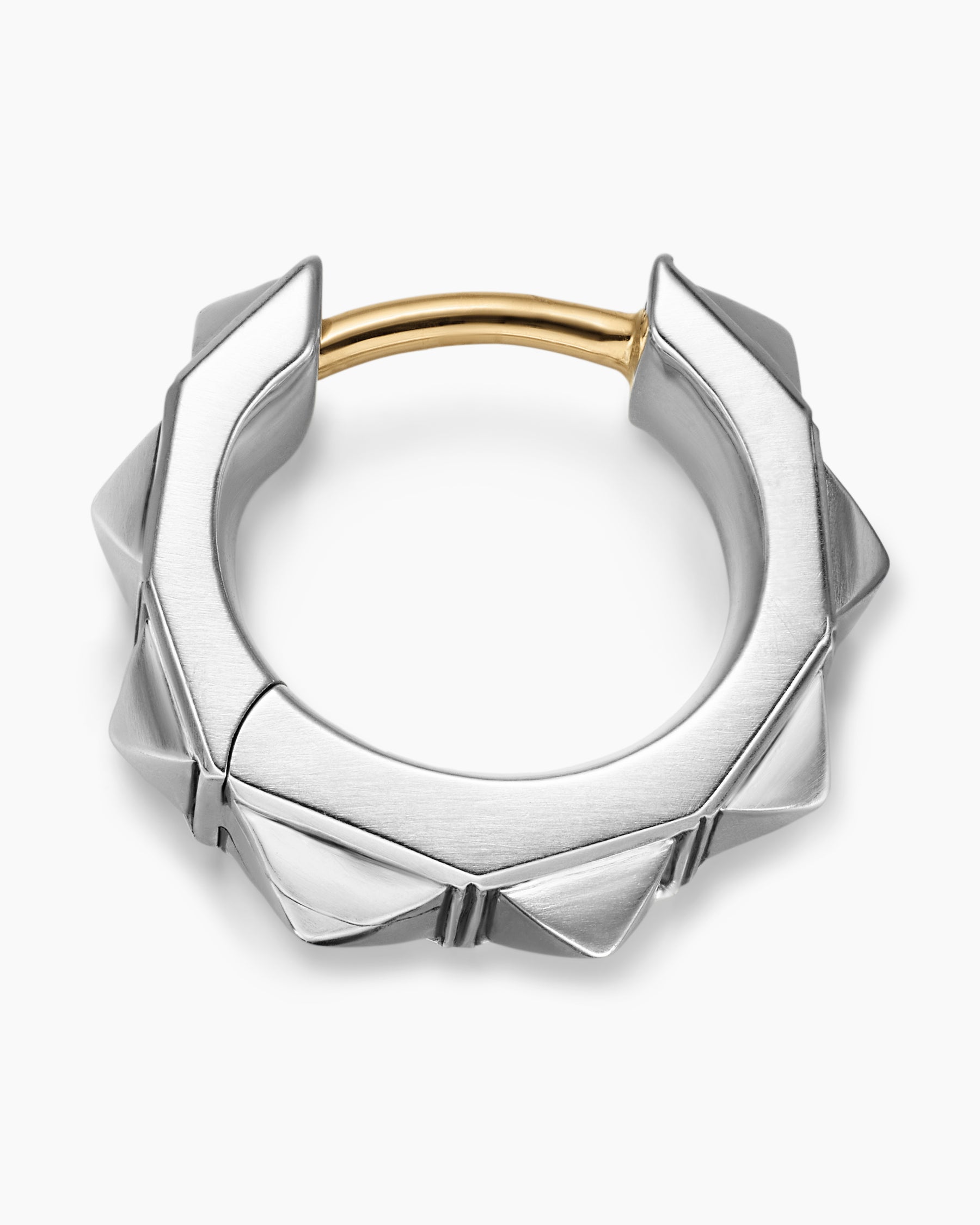 Pyramid Hoop Earring in Sterling Silver, 12.3mm - Image 3