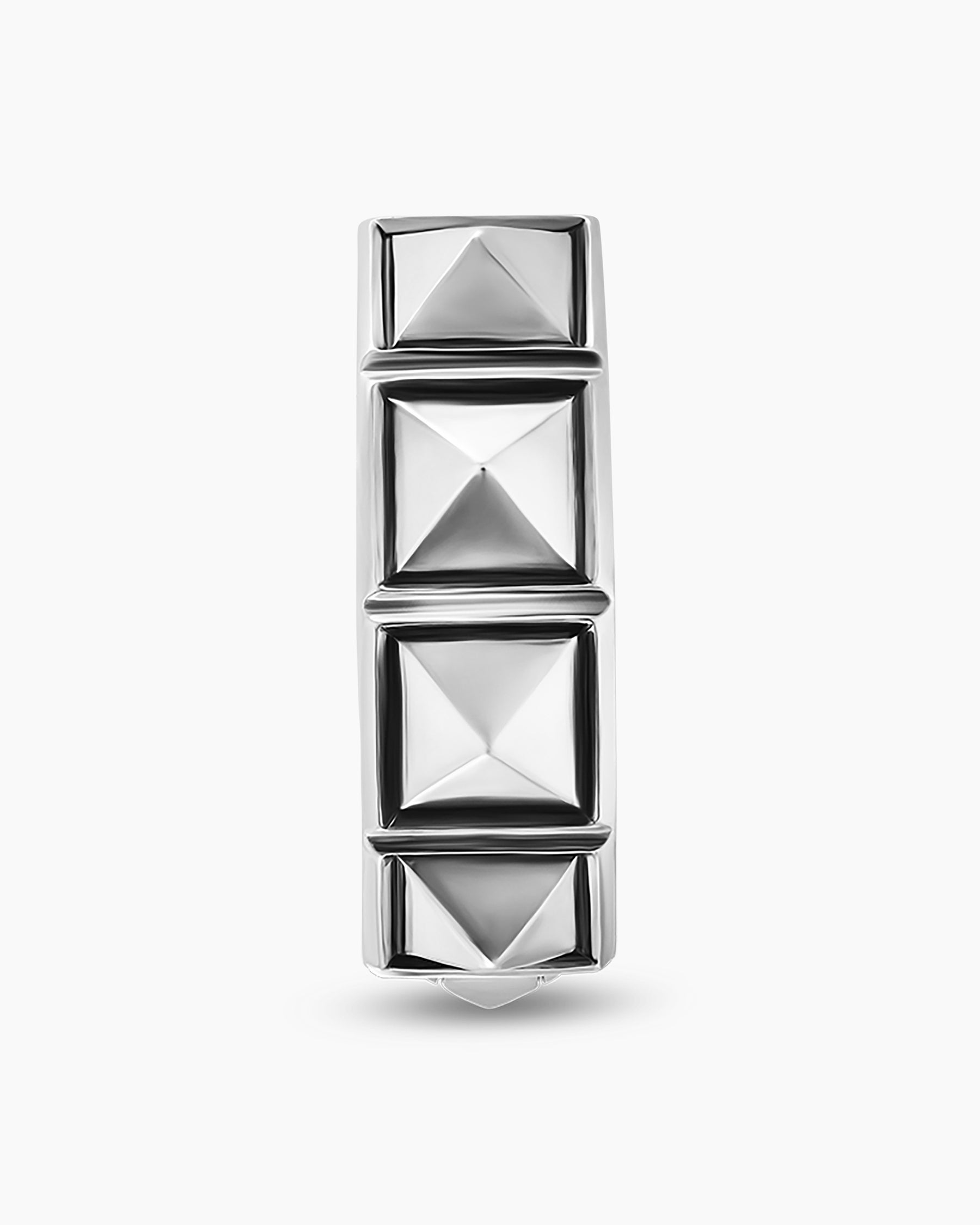 Pyramid Hoop Earring in Sterling Silver, 12.3mm - Image 4