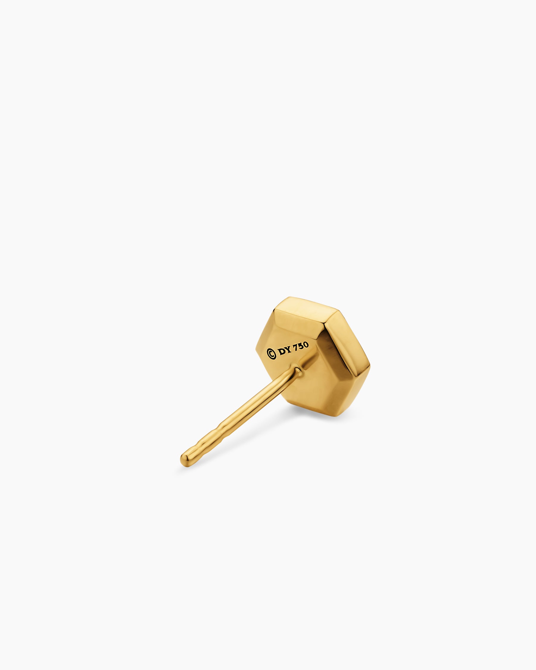 Alternative view of Faceted Hex Stud Earring in 18K Yellow Gold with Diamond, 8mm