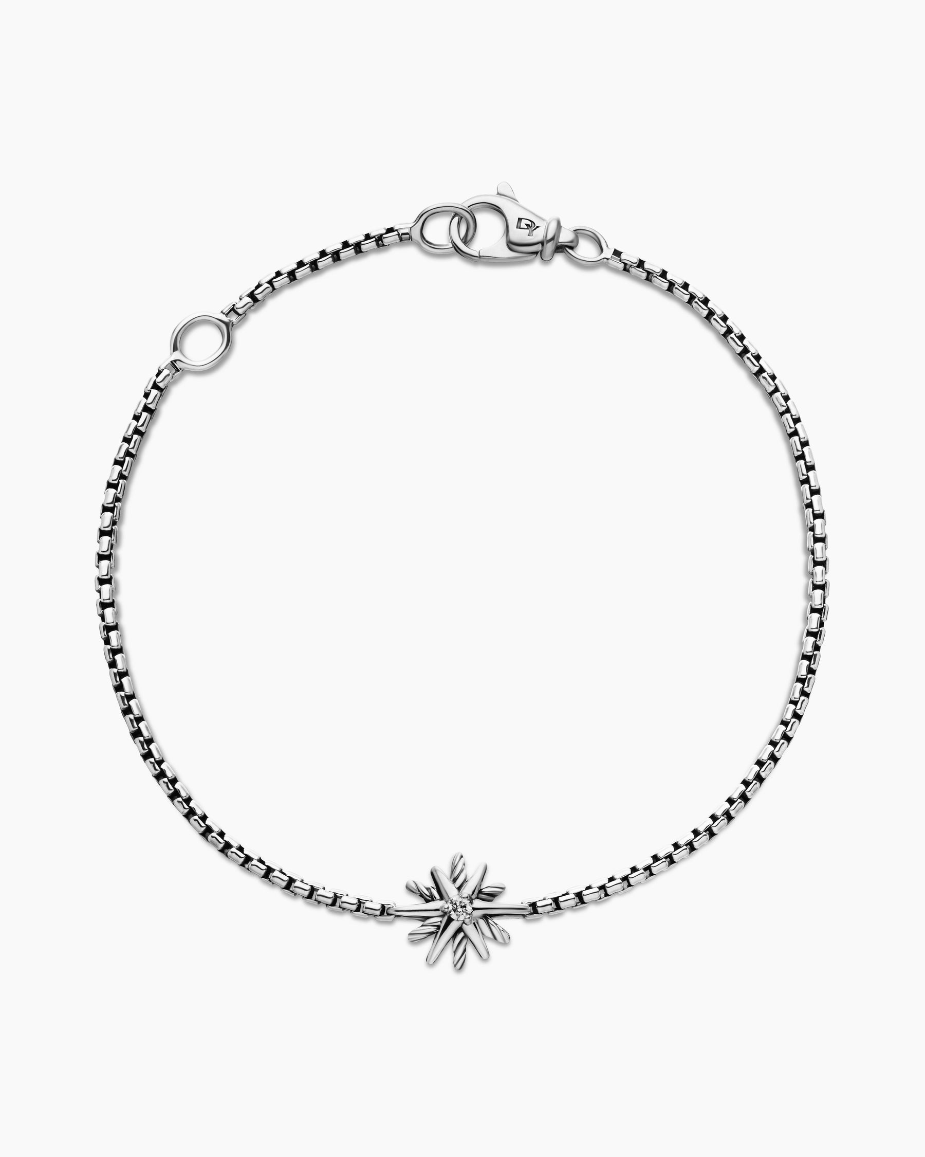 Alternative view of Starburst Teen Bracelet in Sterling Silver with Center Diamond, 8mm