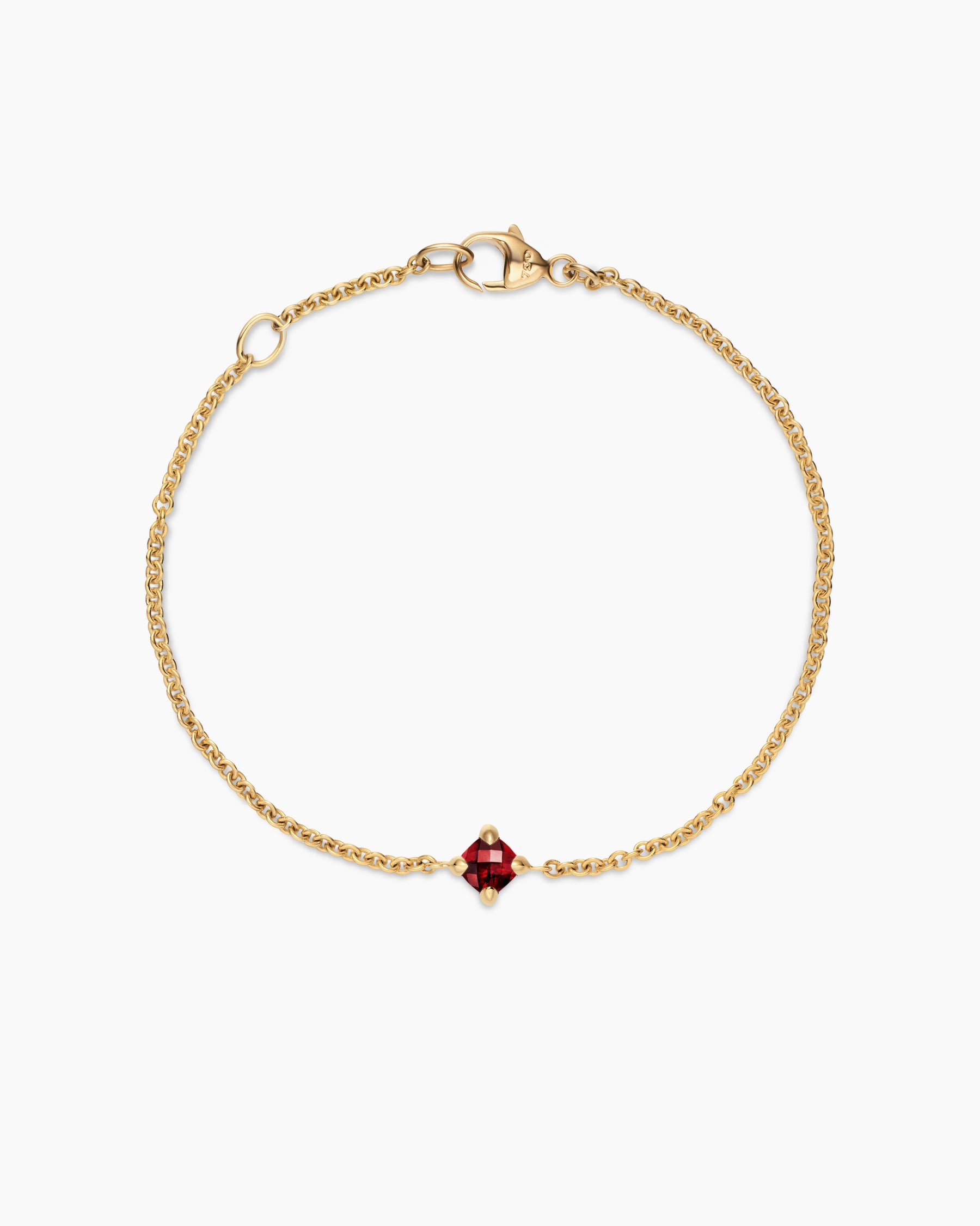 Alternative view of Chatelaine Teen Bracelet in 18K Yellow Gold with Garnet, 4mm