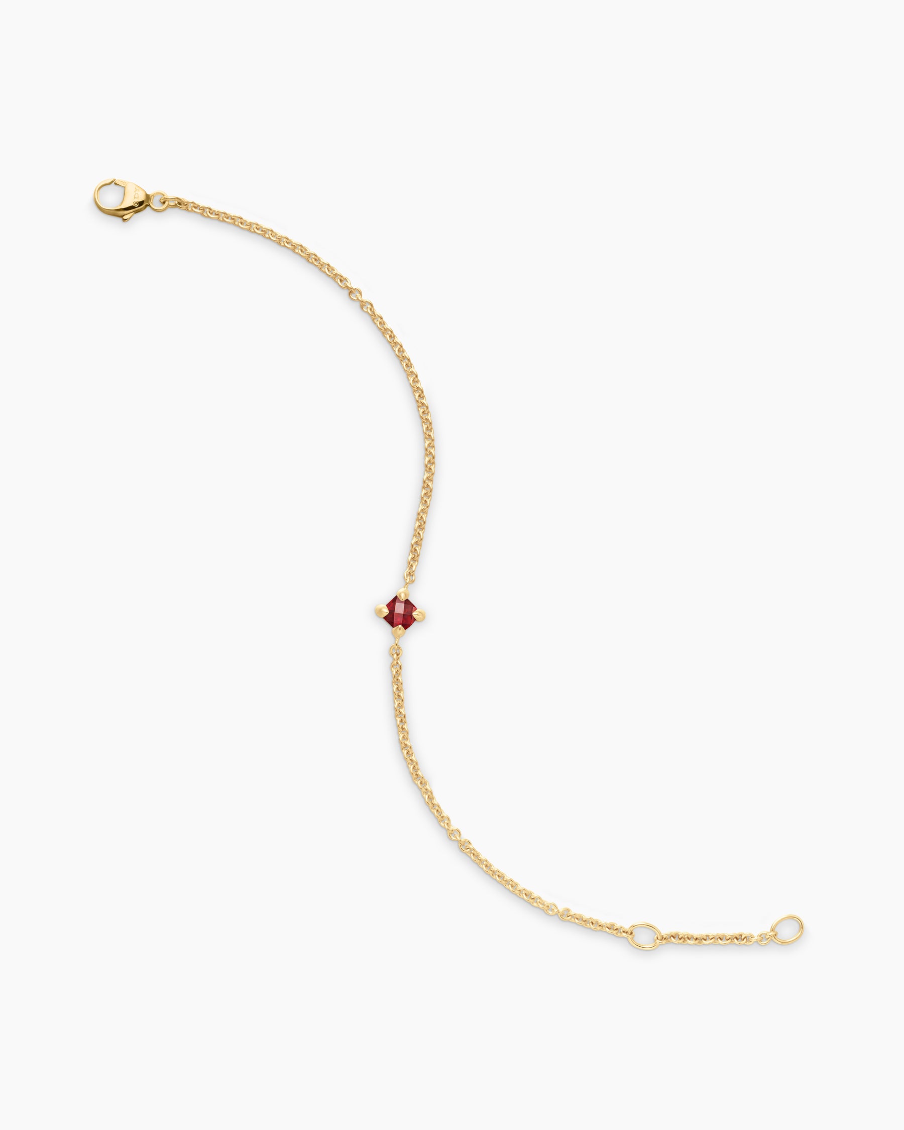 Chatelaine Teen Bracelet in 18K Yellow Gold with Garnet, 4mm - Image 3