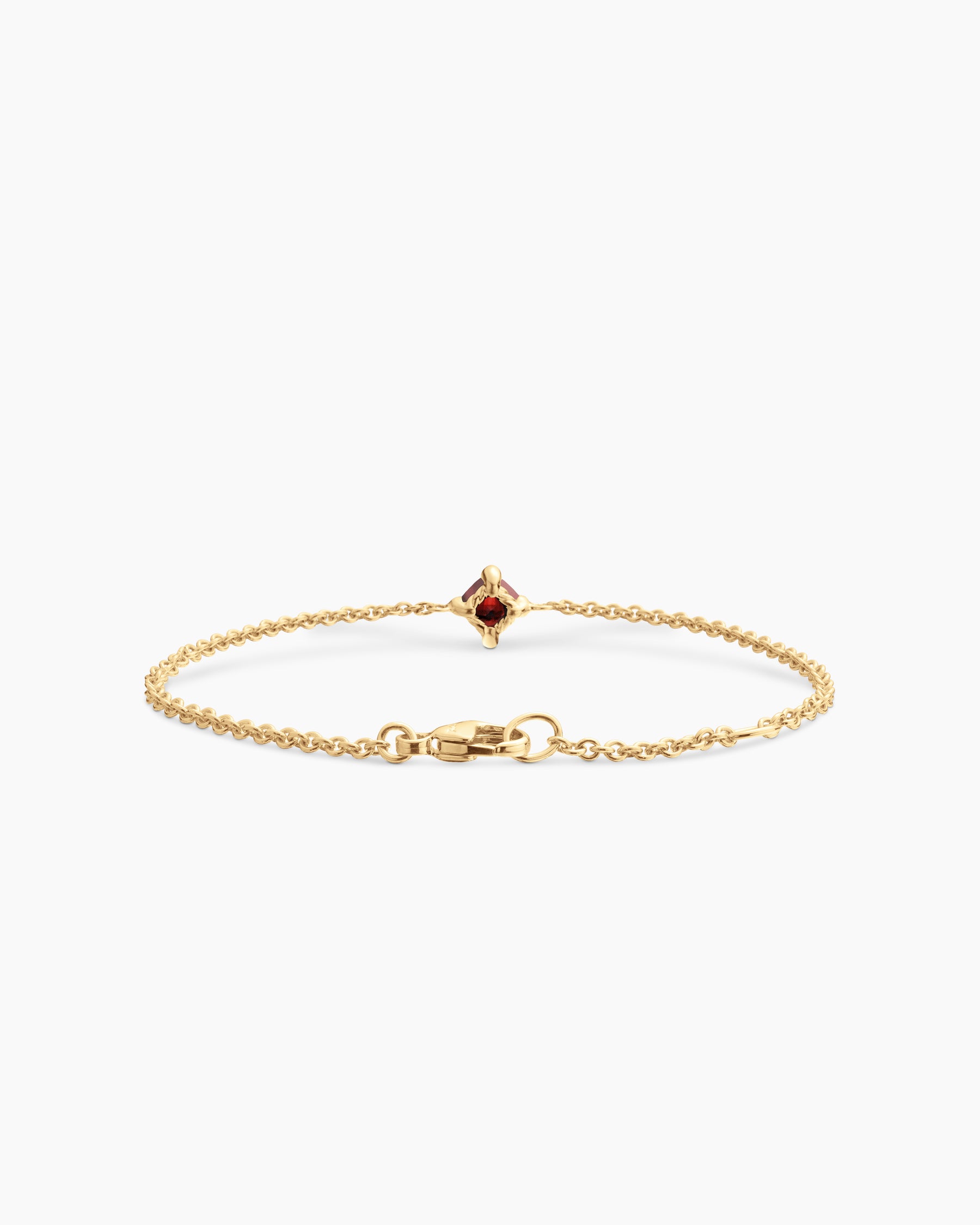 Chatelaine Teen Bracelet in 18K Yellow Gold with Garnet, 4mm - Image 4