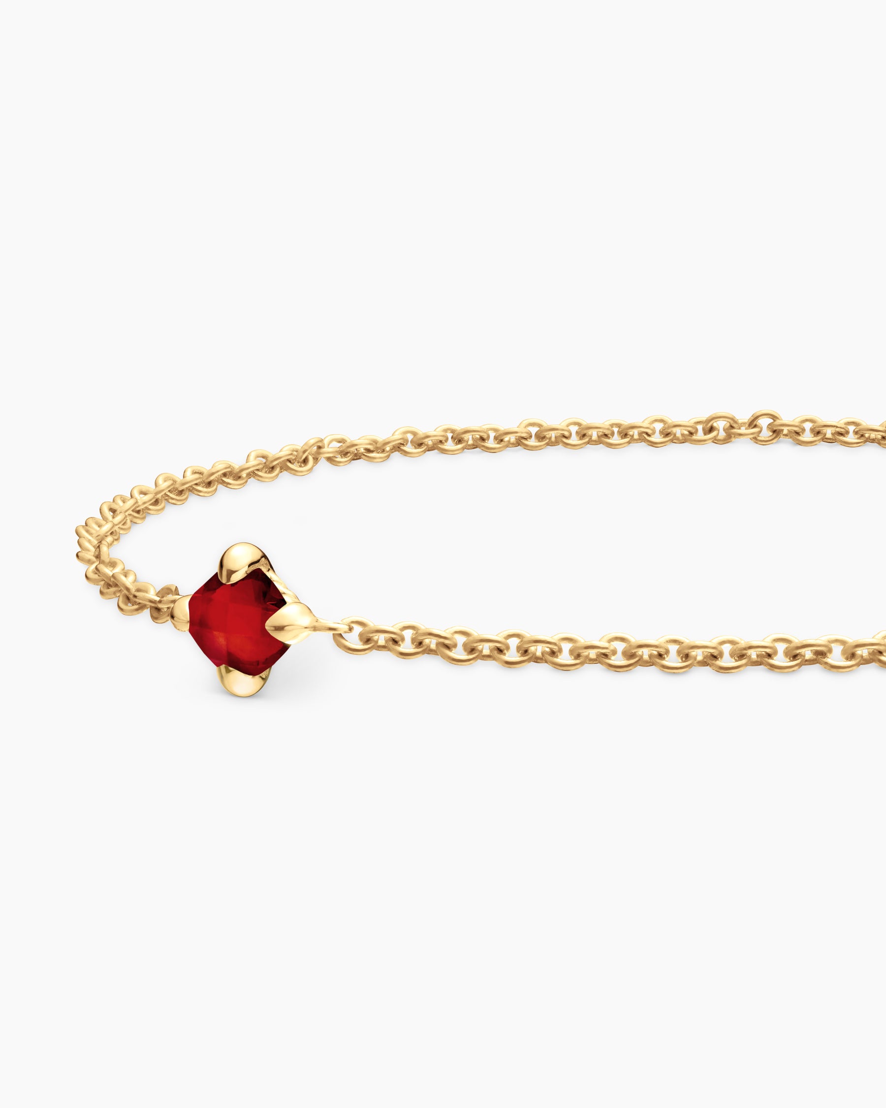 Chatelaine Teen Bracelet in 18K Yellow Gold with Garnet, 4mm - Image 6