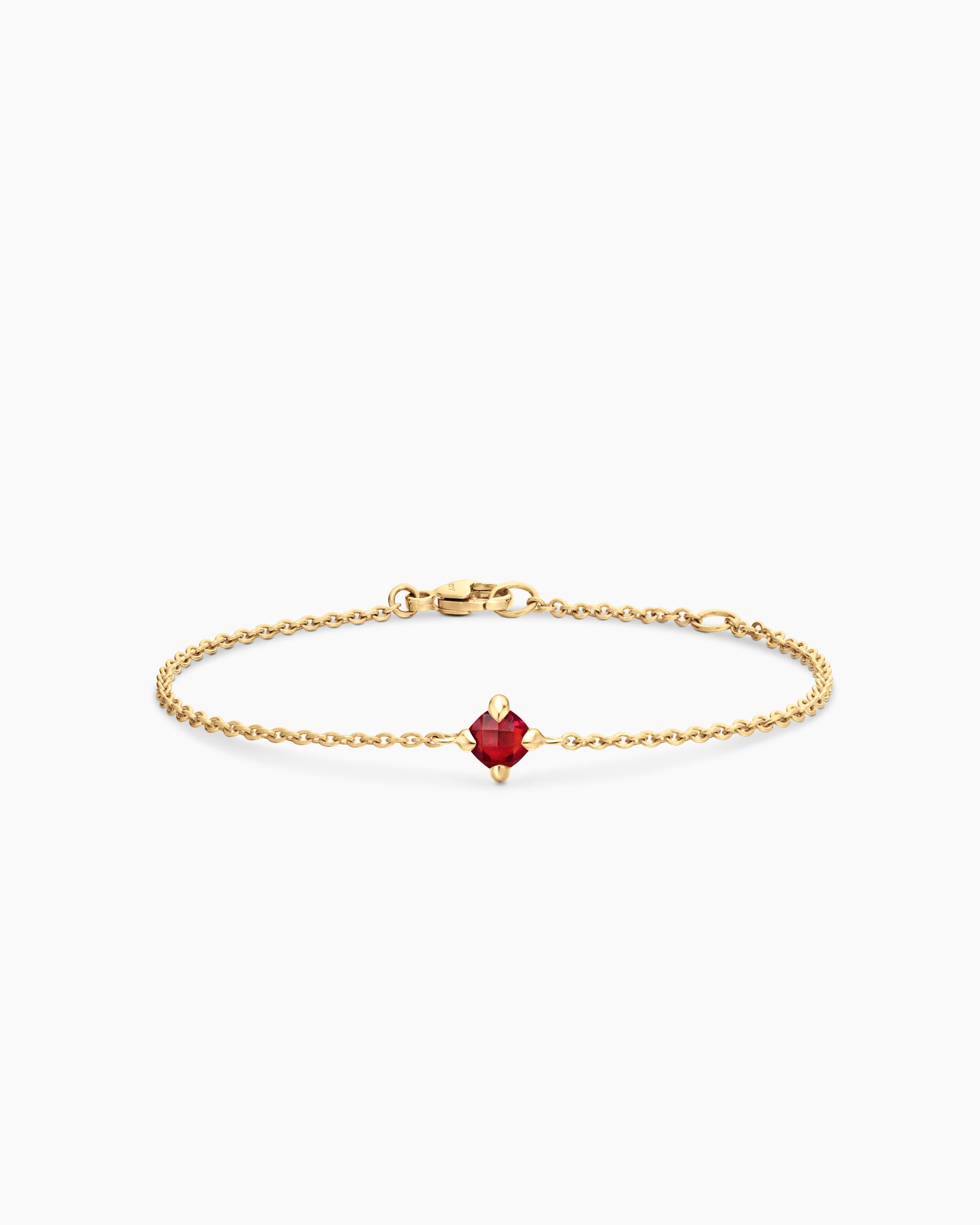 Chatelaine Teen Bracelet in 18K Yellow Gold with Garnet, 4mm
