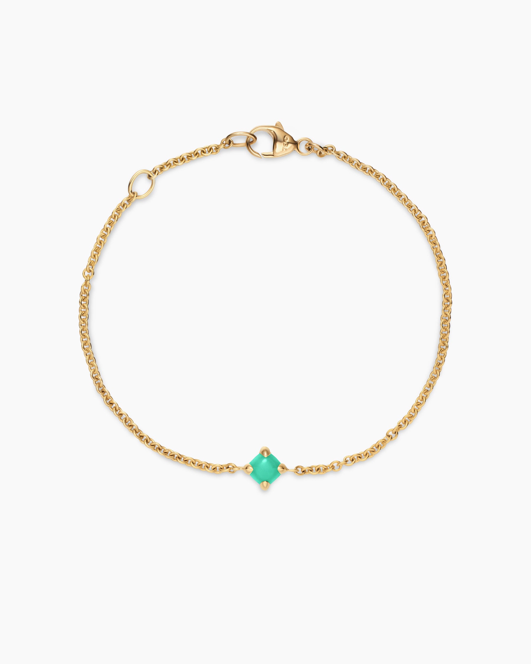 Alternative view of Chatelaine Teen Bracelet in 18K Yellow Gold with Chrysoprase, 4mm
