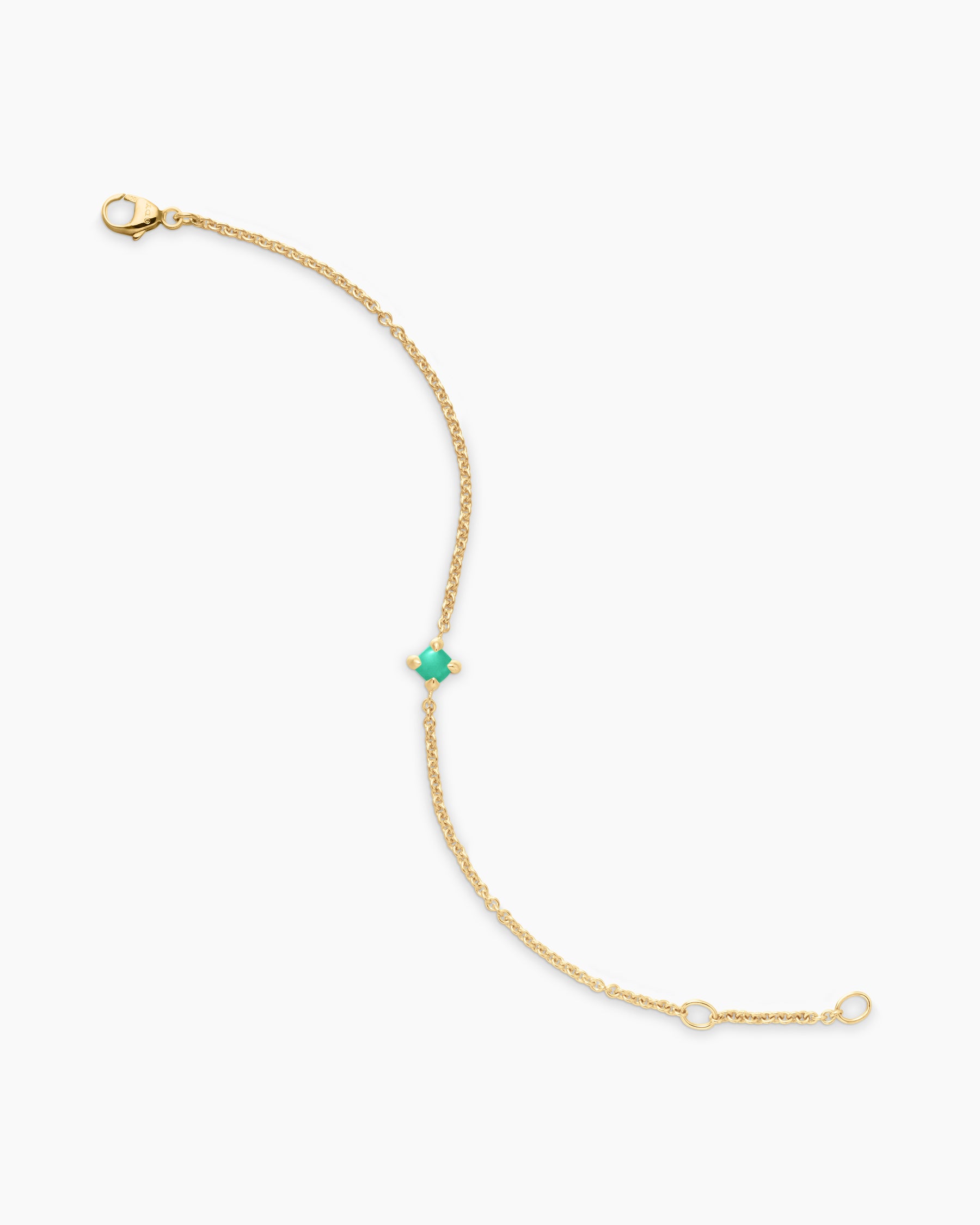 Chatelaine Teen Bracelet in 18K Yellow Gold with Chrysoprase, 4mm - Image 3