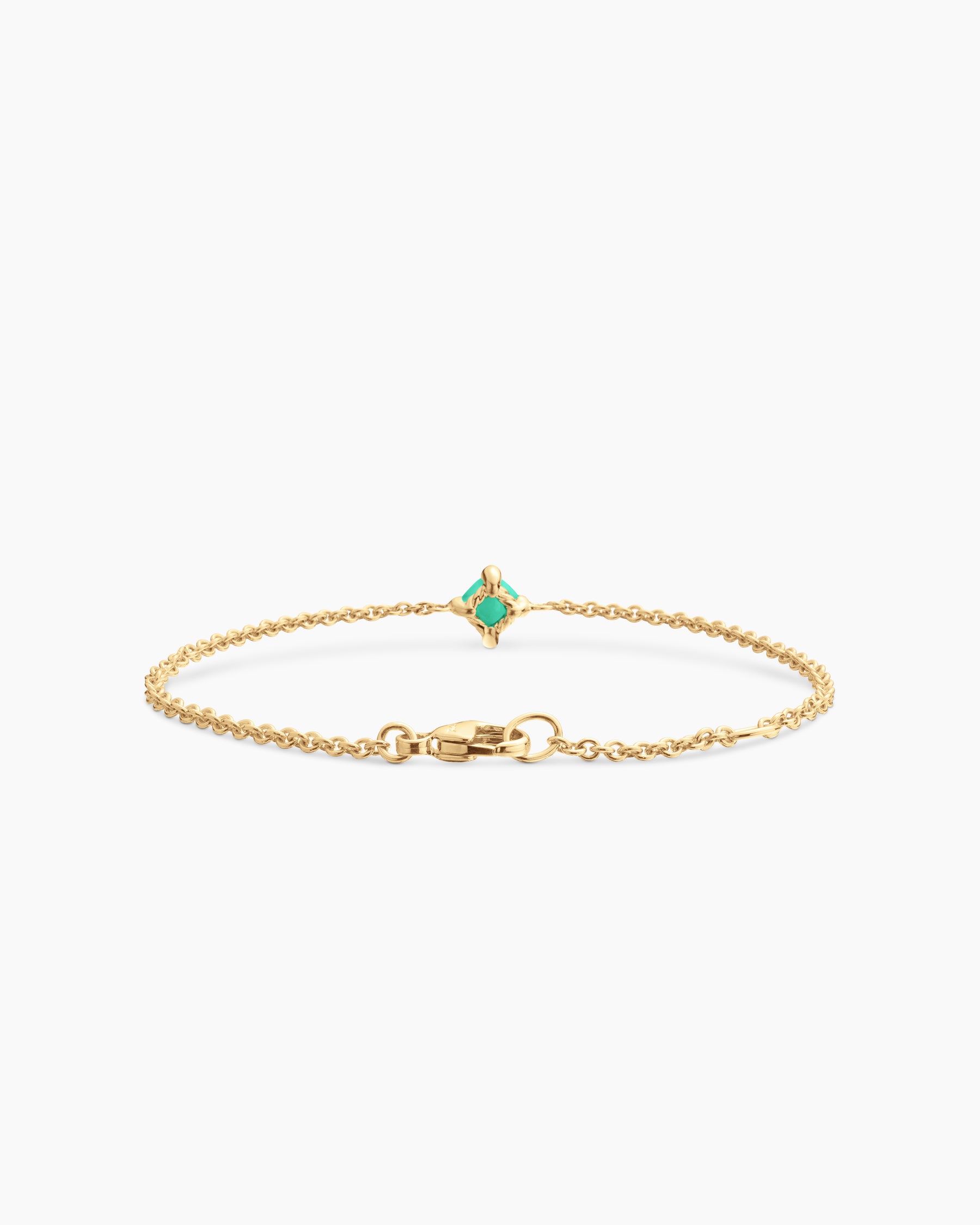 Chatelaine Teen Bracelet in 18K Yellow Gold with Chrysoprase, 4mm - Image 4