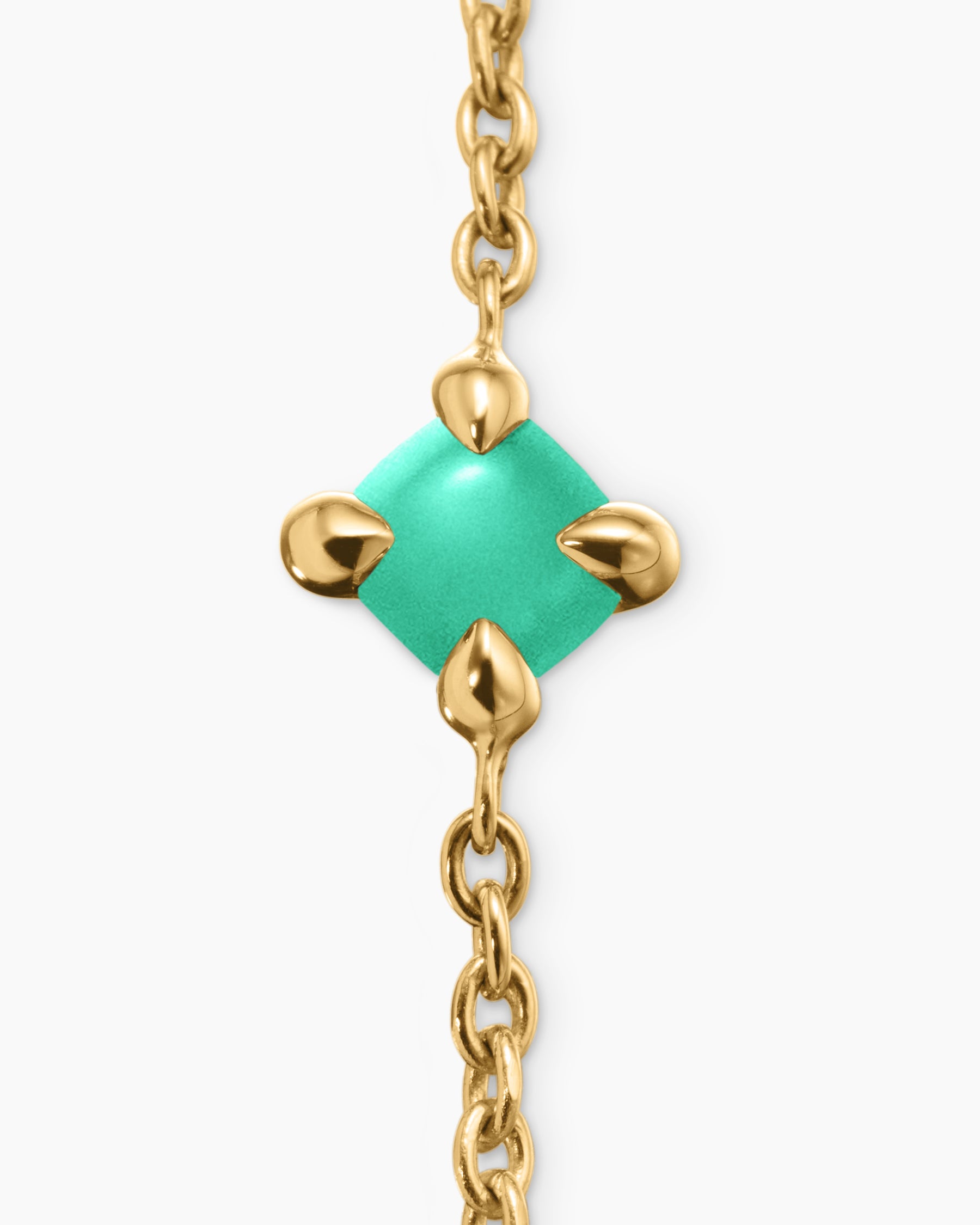 Chatelaine Teen Bracelet in 18K Yellow Gold with Chrysoprase, 4mm - Image 5