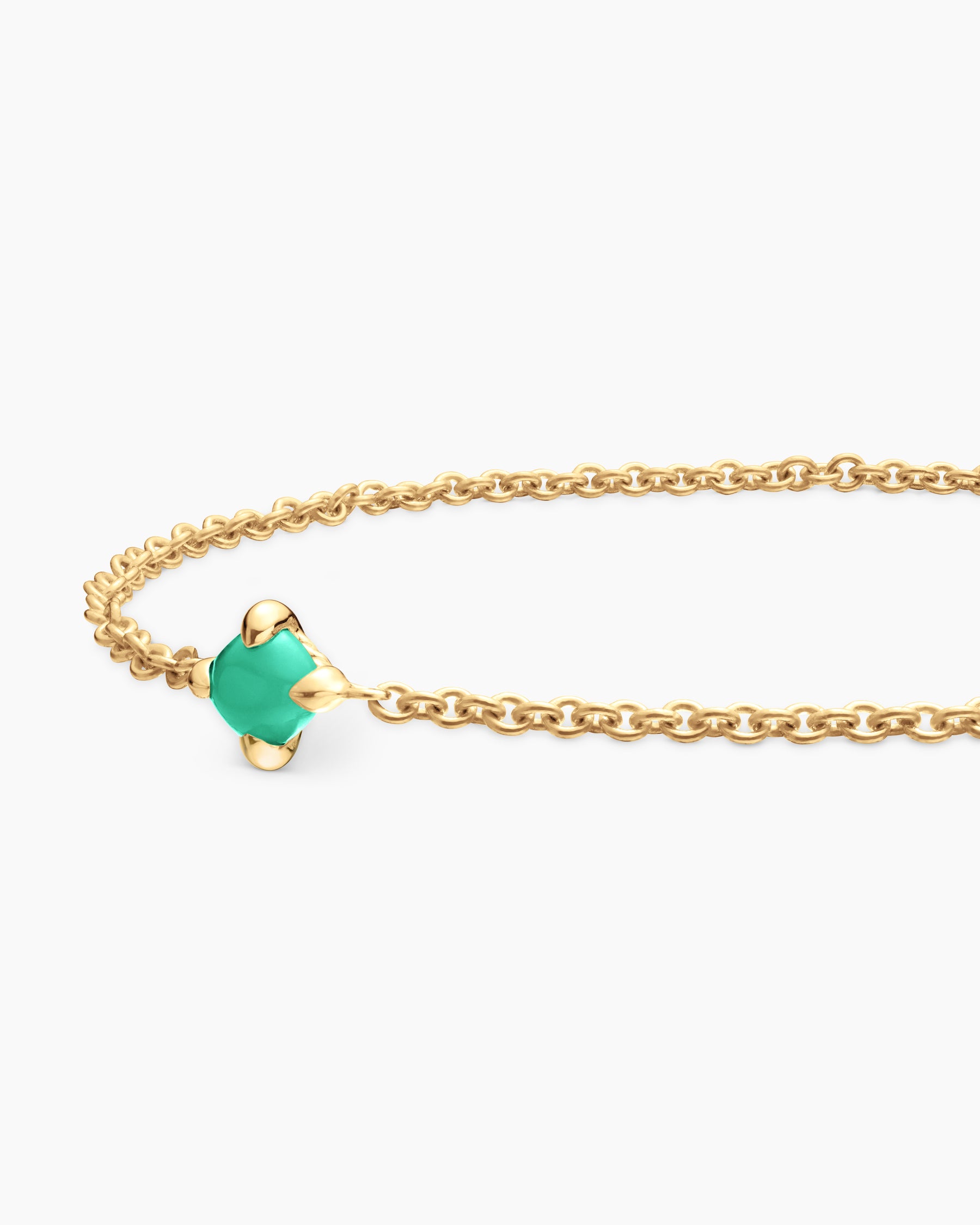 Chatelaine Teen Bracelet in 18K Yellow Gold with Chrysoprase, 4mm - Image 6