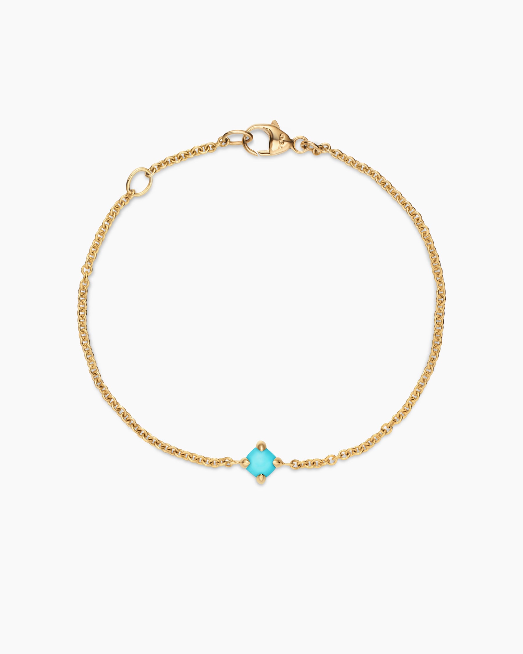 Alternative view of Chatelaine Teen Bracelet in 18K Yellow Gold with Turquoise, 4mm
