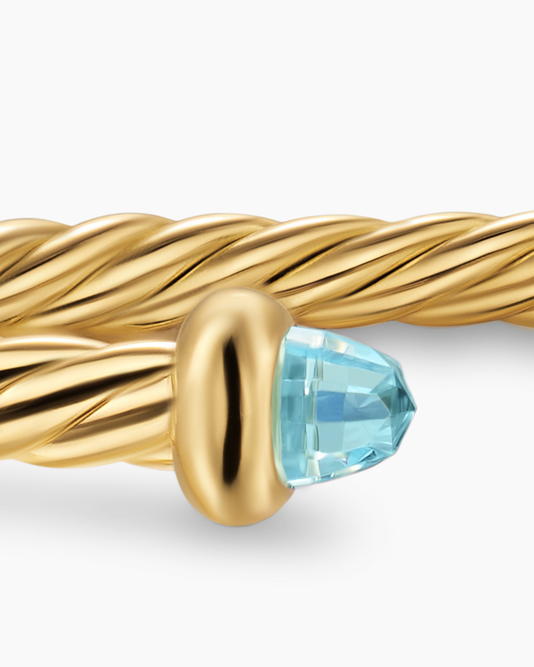 Micro Cablespira Flex Teen Bracelet in 18K Yellow Gold with Aquamarine, 2.6mm - Image 5