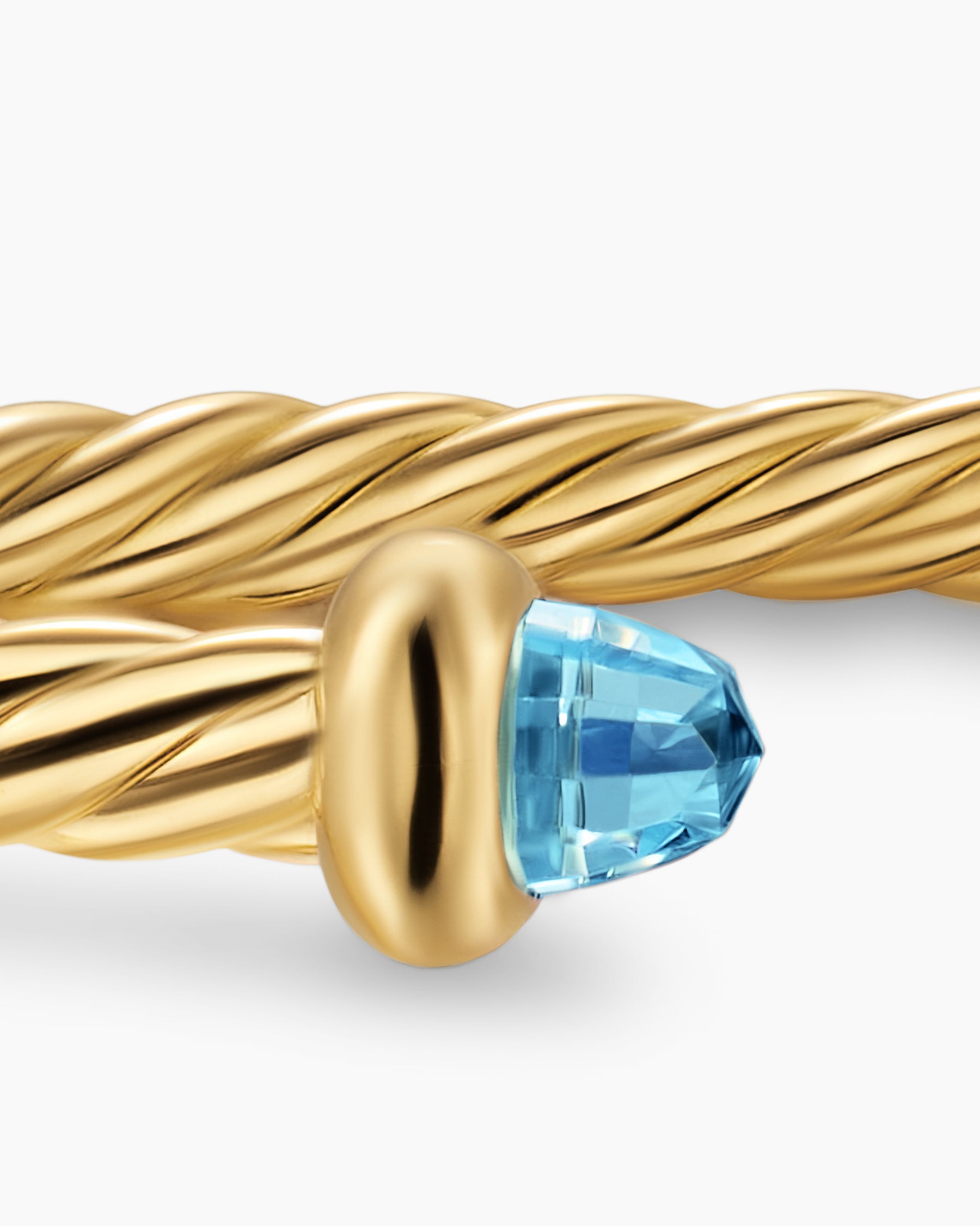 Micro Cablespira Flex Teen Bracelet in 18K Yellow Gold with Blue Topaz, 2.6mm - Image 5