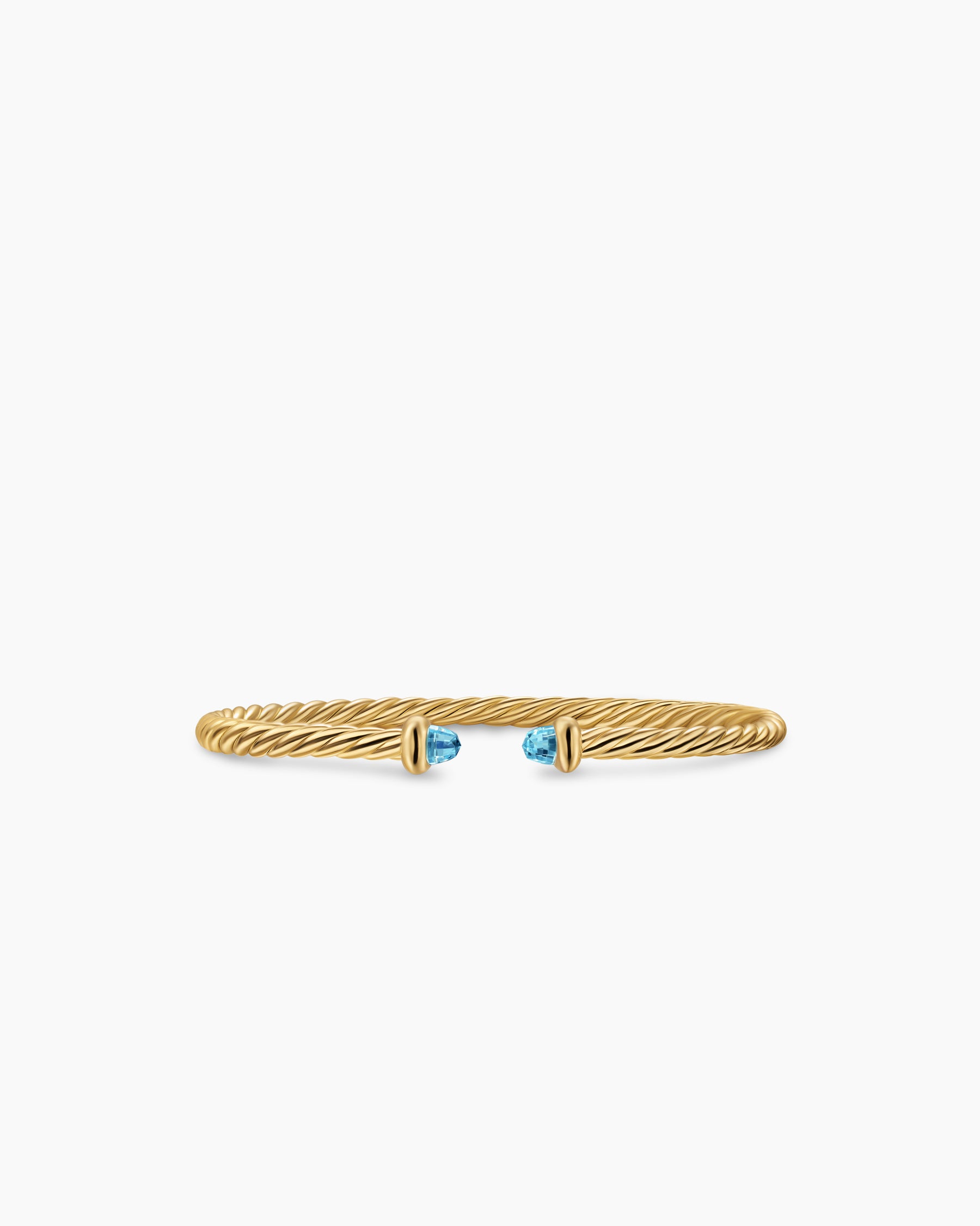 Micro Cablespira Flex Teen Bracelet in 18K Yellow Gold with Blue Topaz, 2.6mm