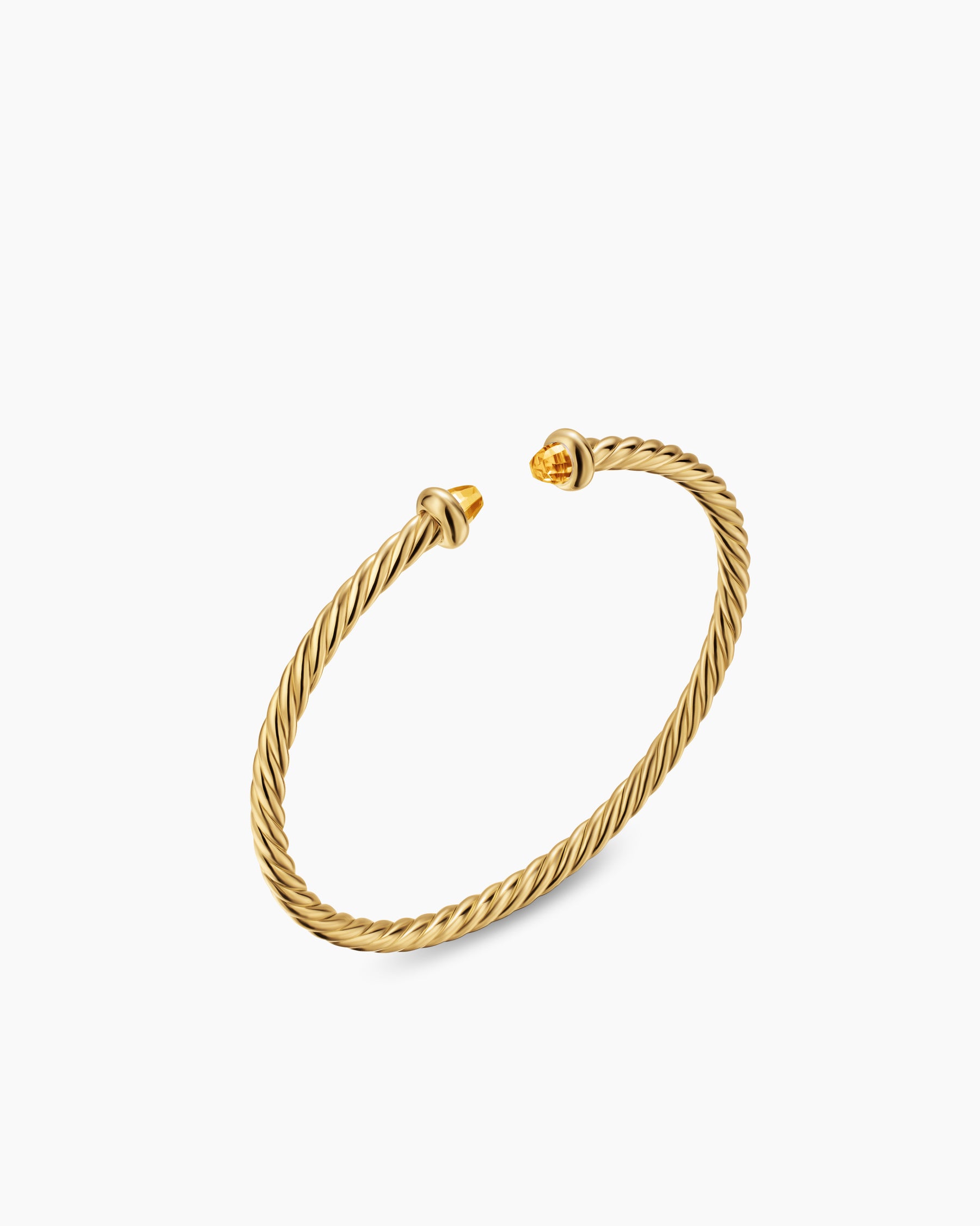 Alternative view of Micro Cablespira Flex Teen Bracelet in 18K Yellow Gold with Citrine, 2.6mm