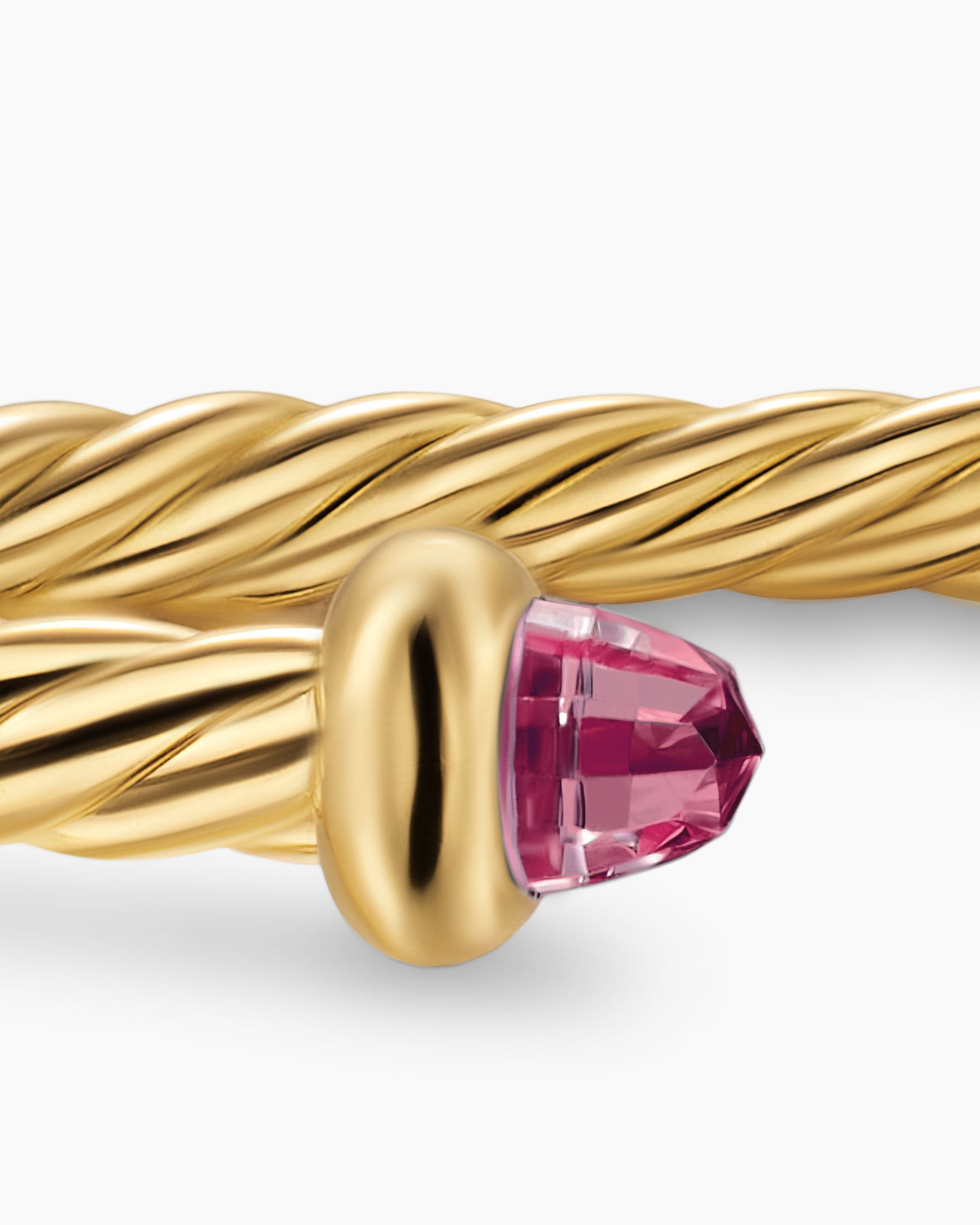 Micro Cablespira Flex Teen Bracelet in 18K Yellow Gold with Pink Tourmalines, 2.6mm - Image 5