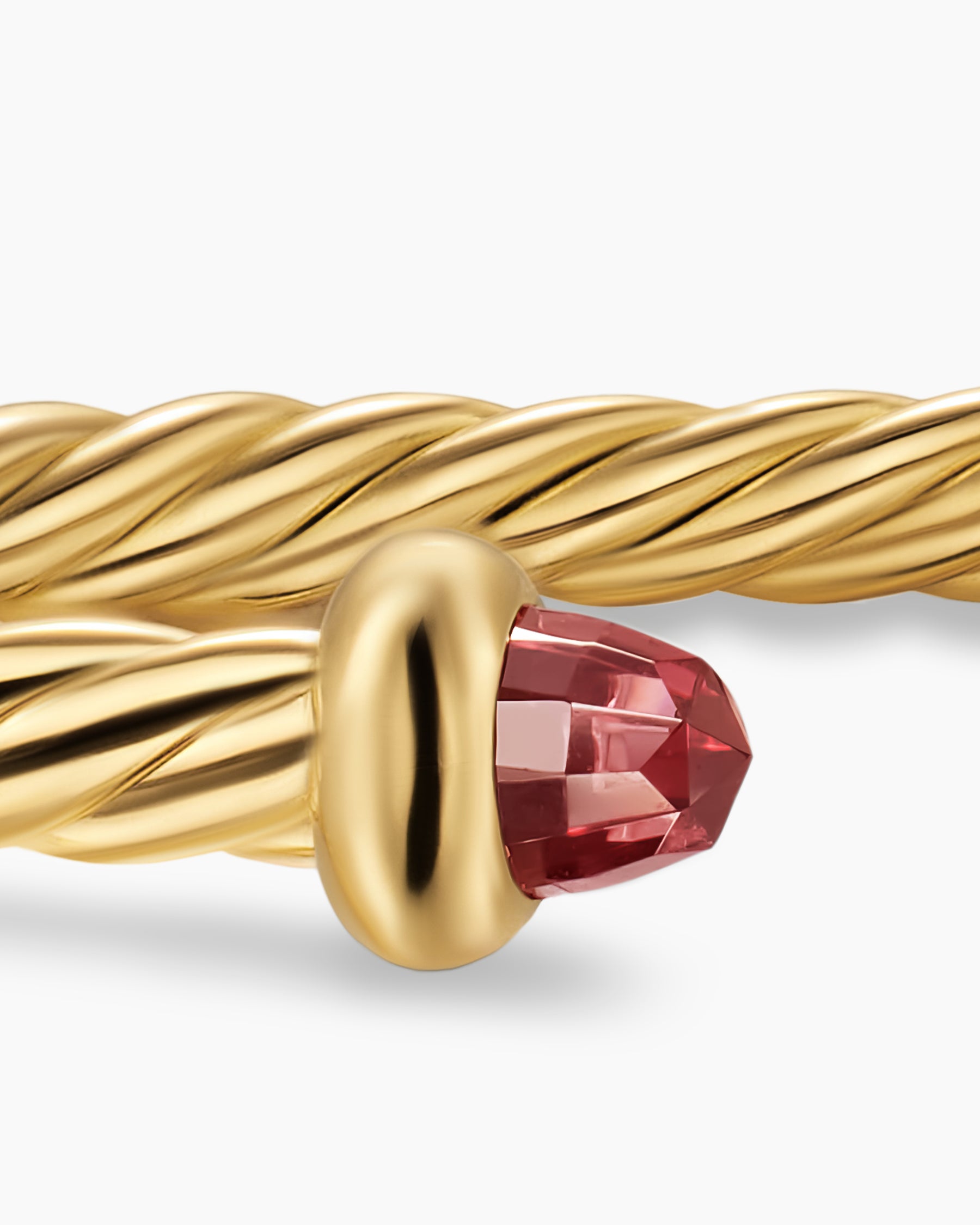 Micro Cablespira Flex Teen Bracelet in 18K Yellow Gold with Rhodolite Garnets, 2.6mm - Image 5