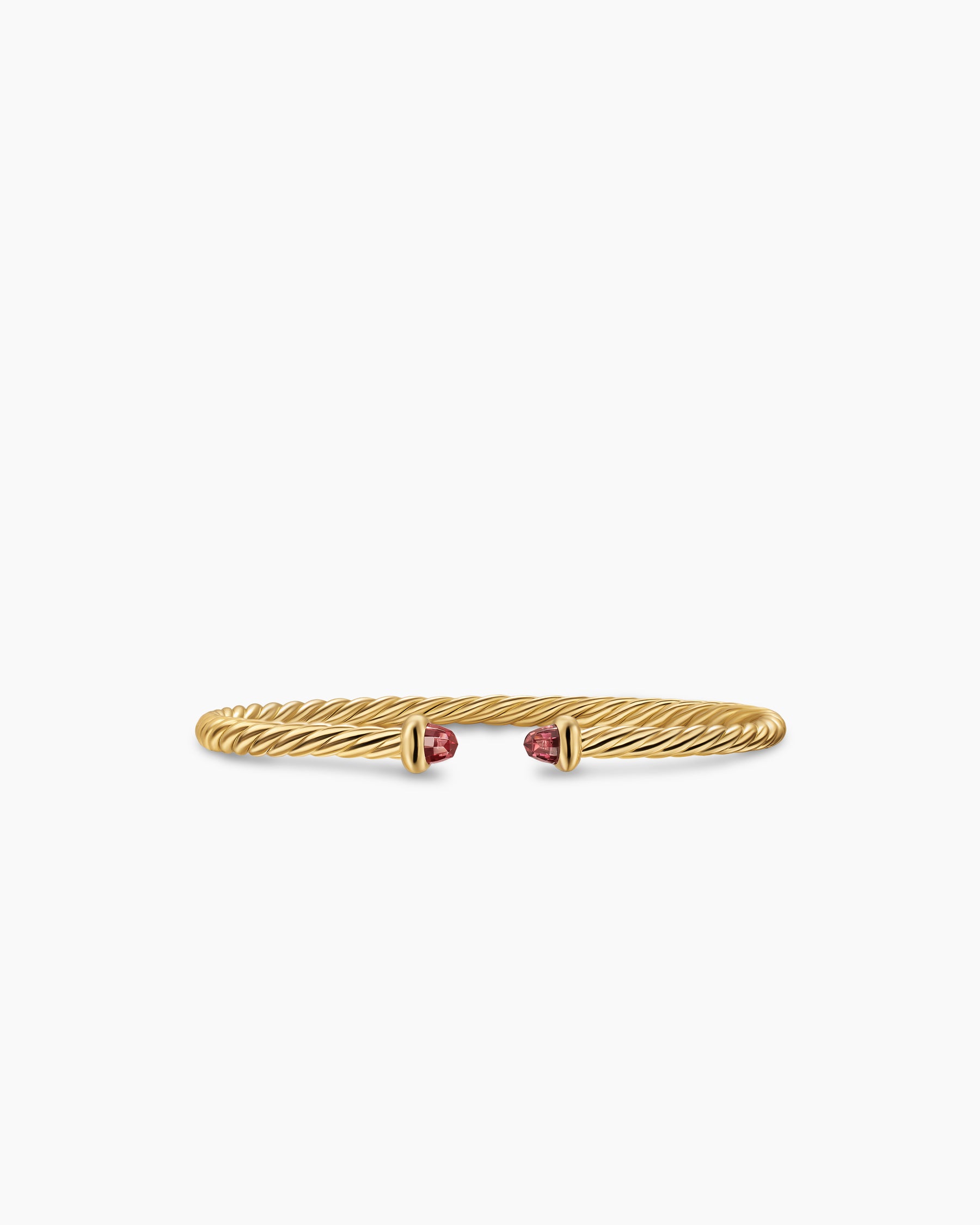 Micro Cablespira Flex Teen Bracelet in 18K Yellow Gold with Rhodolite Garnets, 2.6mm