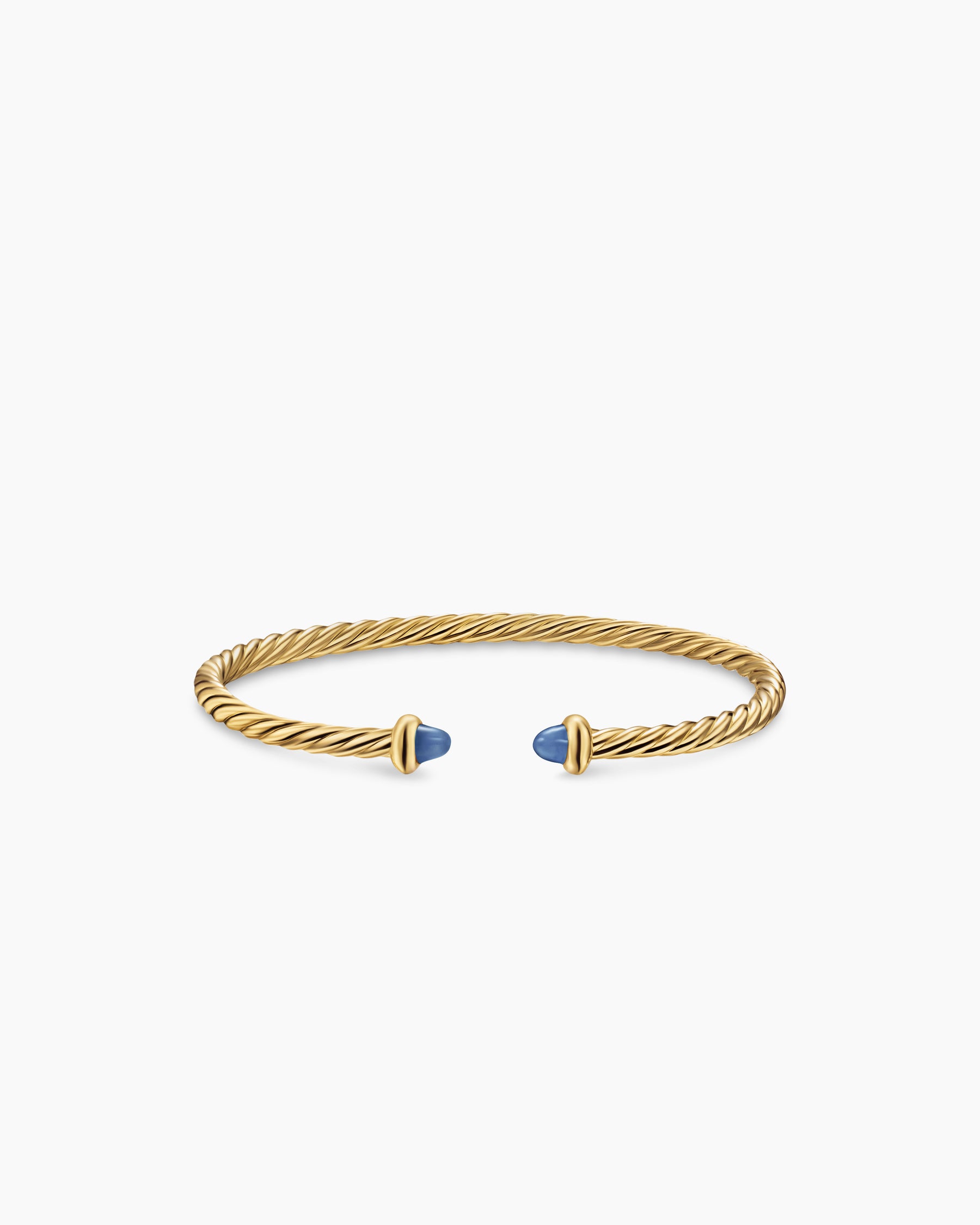 Micro Cablespira Flex Teen Bracelet in 18K Yellow Gold with Blue Sapphires, 2.6mm - Image 3