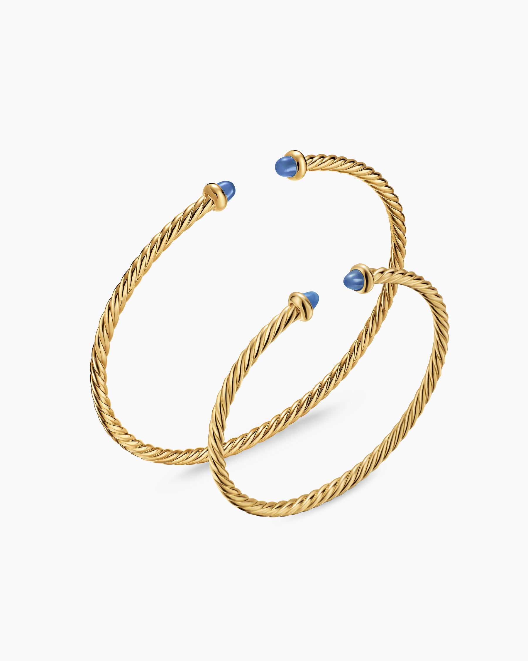 Micro Cablespira Flex Teen Bracelet in 18K Yellow Gold with Blue Sapphires, 2.6mm - Image 4