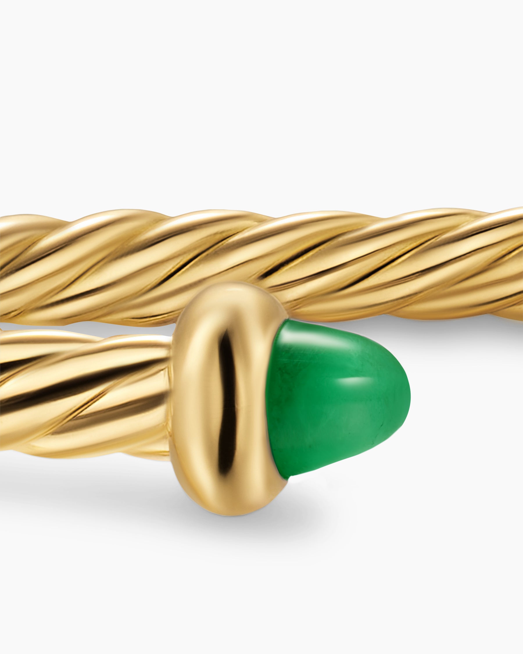 Micro Cablespira Flex Teen Bracelet in 18K Yellow Gold with Emeralds, 2.6mm - Image 5