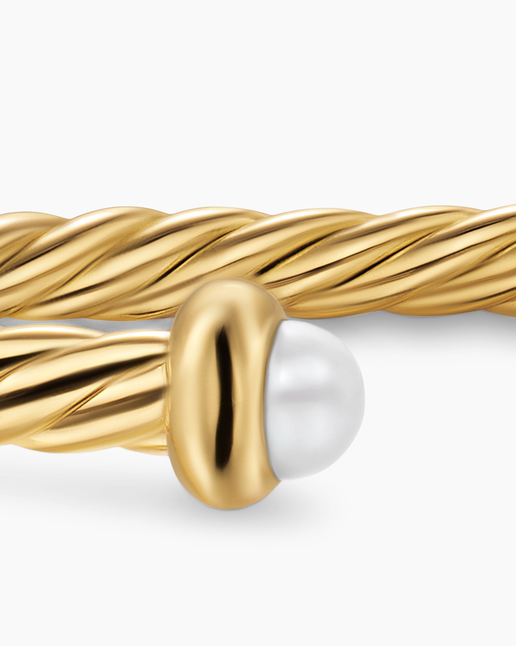 Micro Cablespira Flex Teen Bracelet in 18K Yellow Gold with Pearls, 2.6mm - Image 5