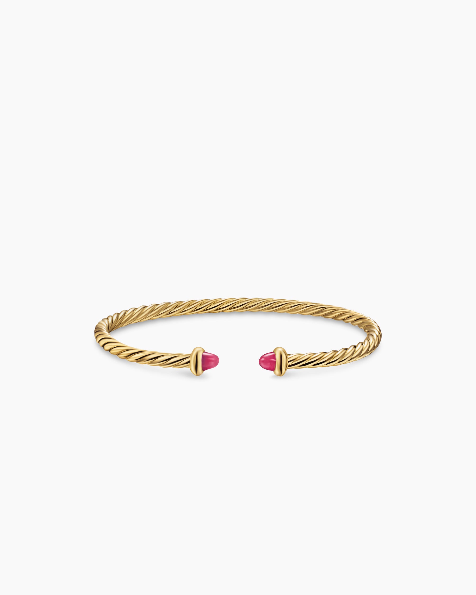 Micro Cablespira Flex Teen Bracelet in 18K Yellow Gold with Rubies, 2.6mm - Image 3