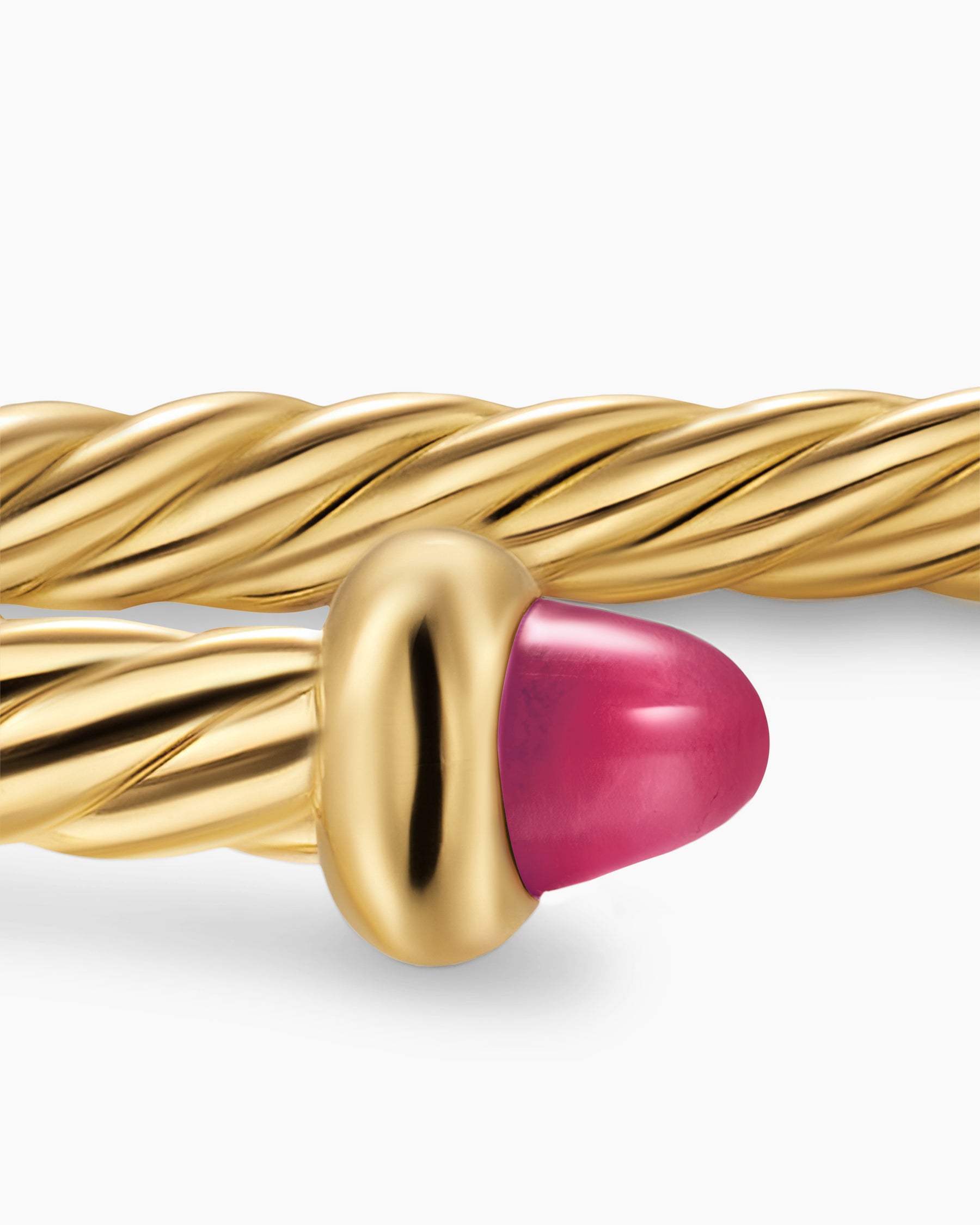 Micro Cablespira Flex Teen Bracelet in 18K Yellow Gold with Rubies, 2.6mm - Image 5