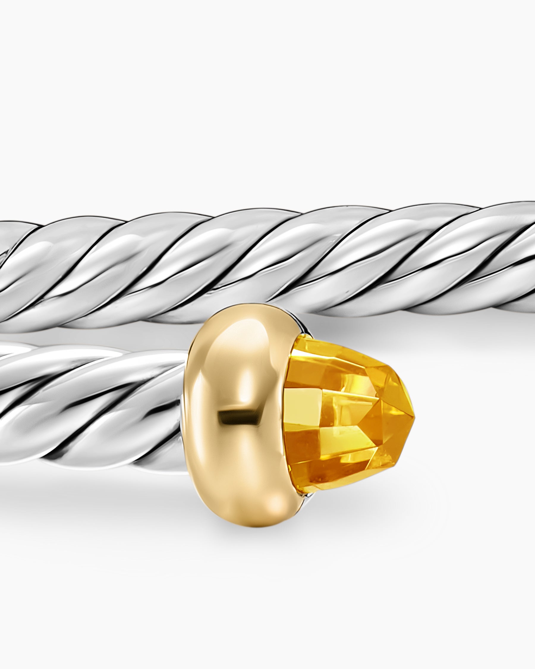 Micro Cable Flex Teen Bracelet in Sterling Silver with 14K Yellow Gold and Citrine, 2.6mm - Image 5