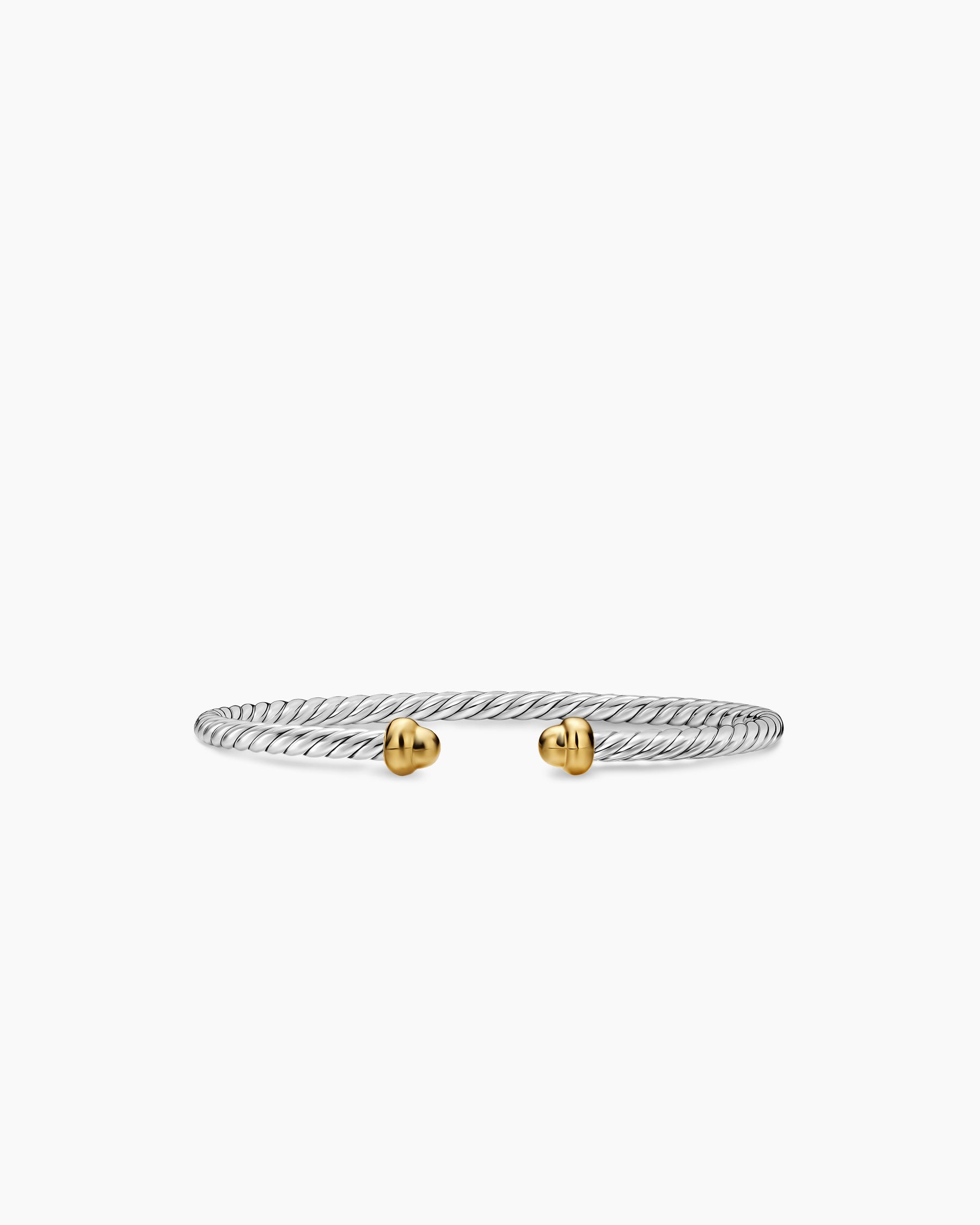 Micro Cable Flex Teen Bracelet in Sterling Silver with 14K Yellow Gold, 2.6mm