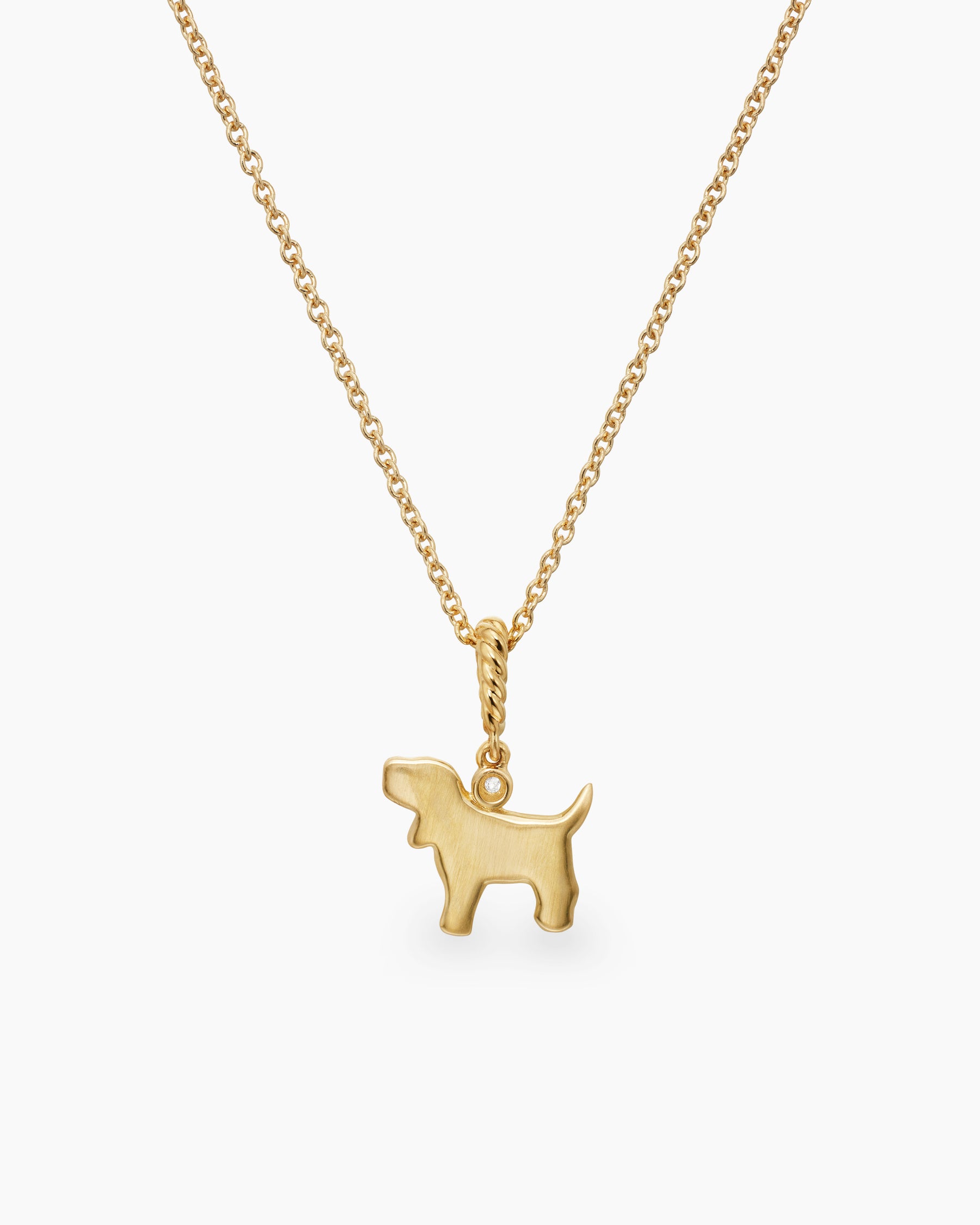 Cable Collectibles Teen Dog Necklace in 18K Yellow Gold with Diamond - Image 3