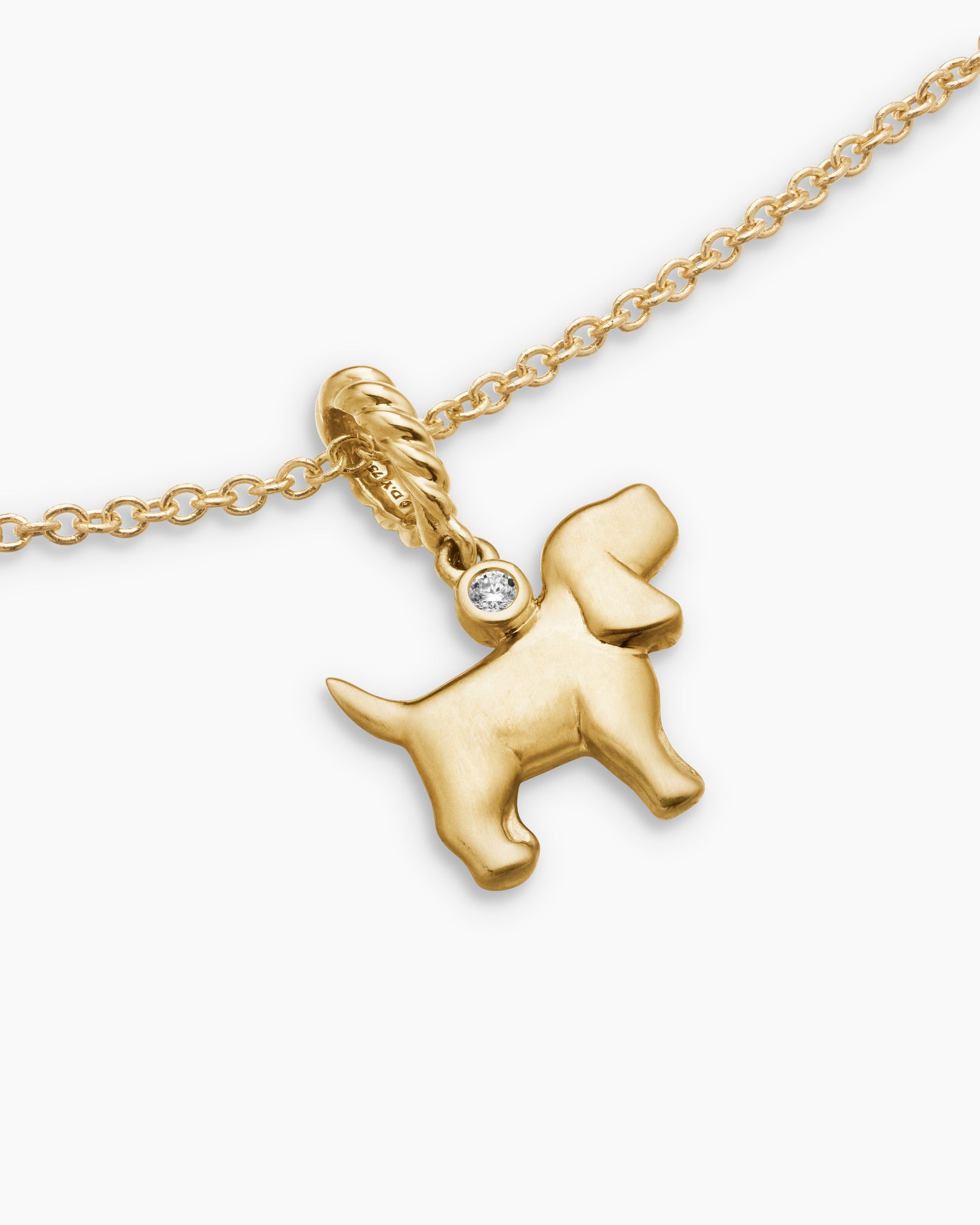 Cable Collectibles Teen Dog Necklace in 18K Yellow Gold with Diamond - Image 4