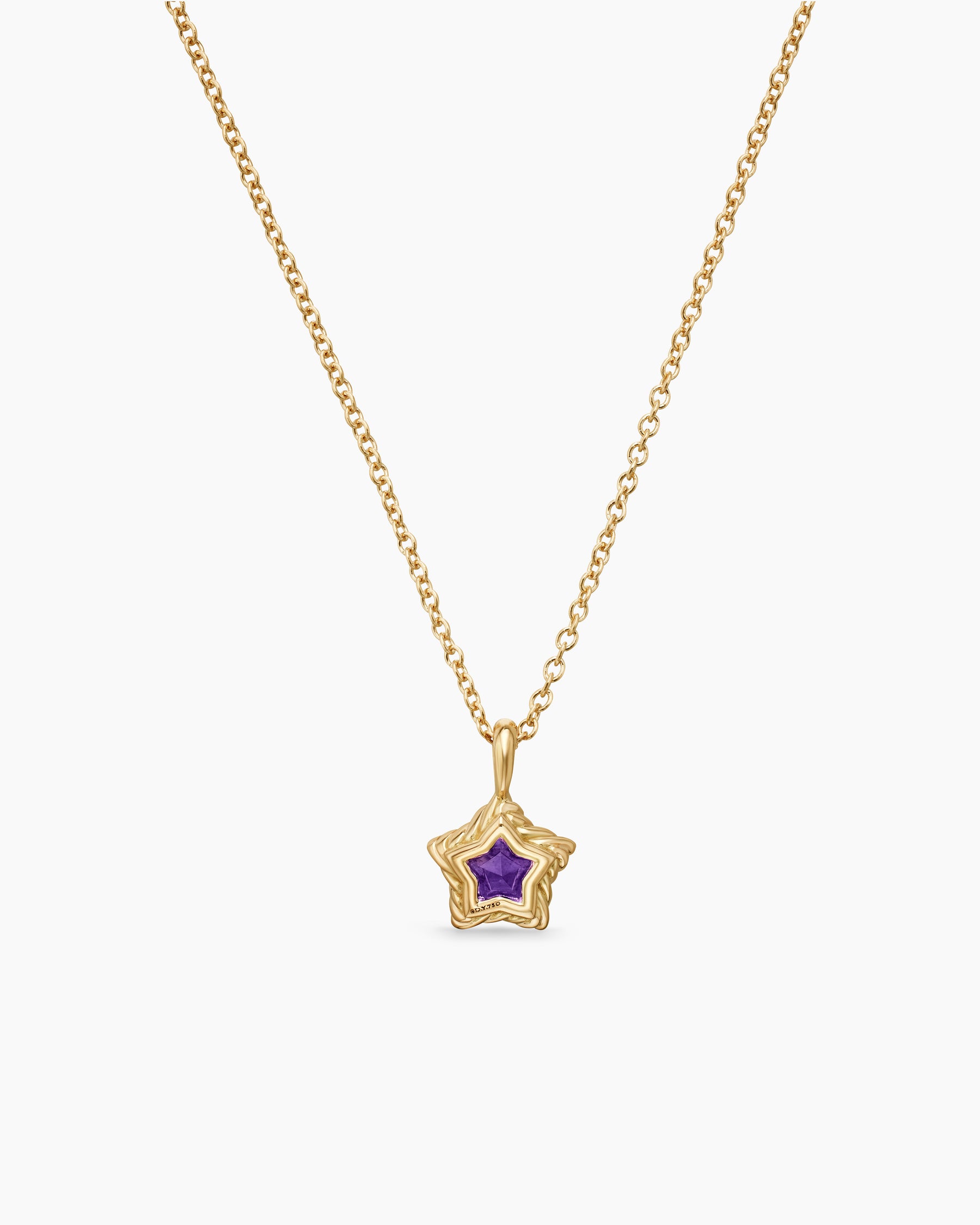 Cable Collectibles Teen Star Necklace in 18K Yellow Gold with Amethyst - Image 3