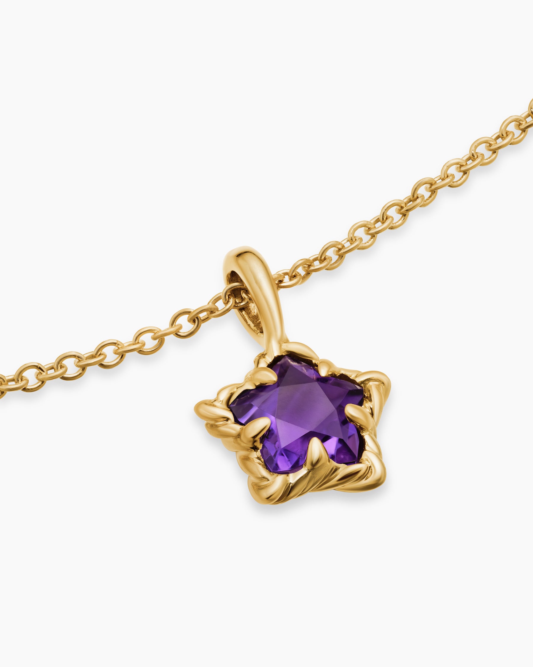 Cable Collectibles Teen Star Necklace in 18K Yellow Gold with Amethyst - Image 4