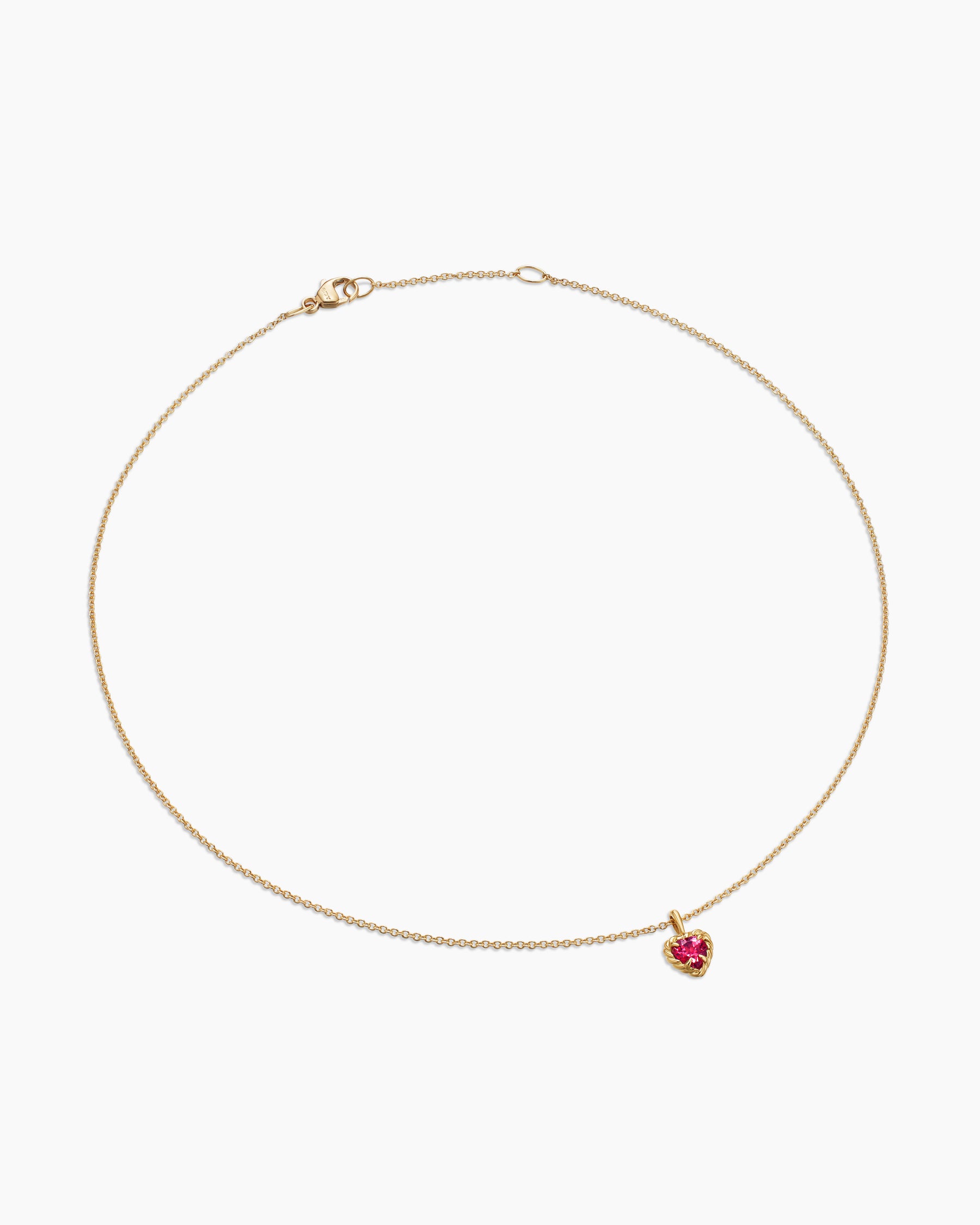 Alternative view of Cable Collectibles Teen Heart Necklace in 18K Yellow Gold with Rhodolite Garnet