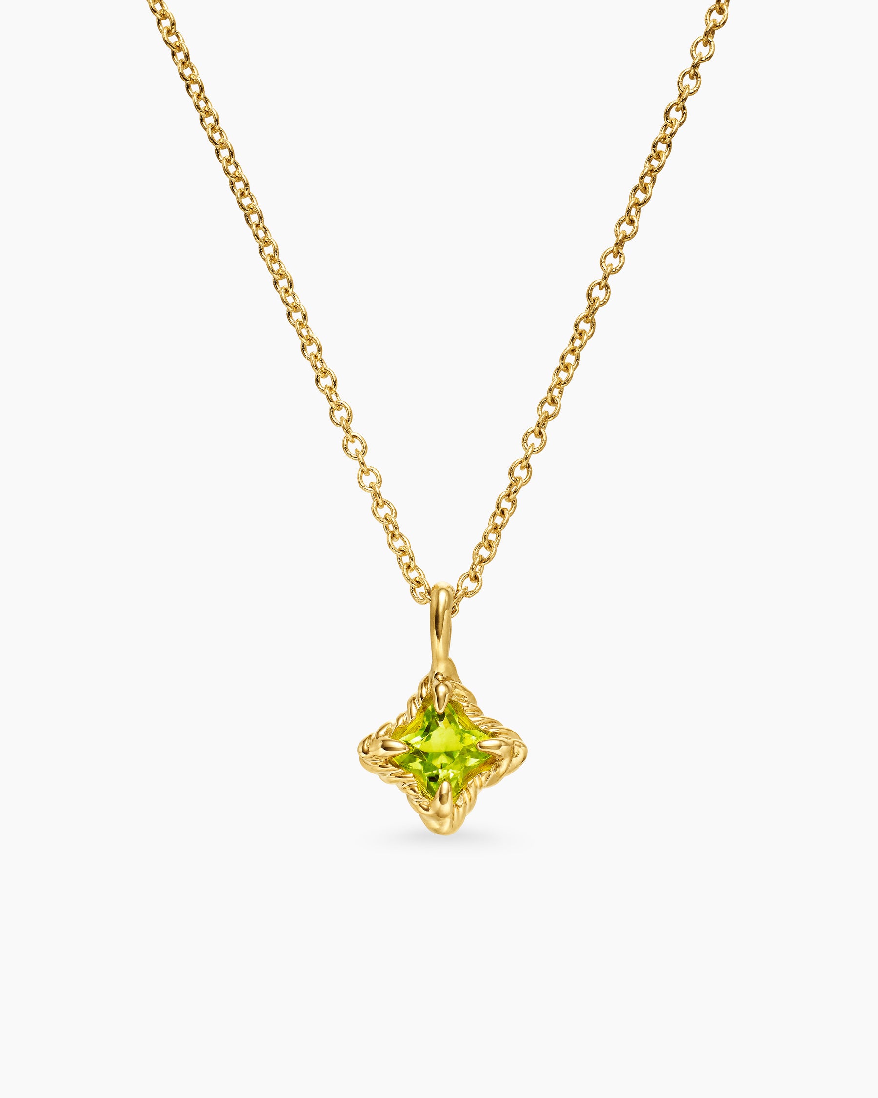 Cable Collectibles Teen Quad Necklace in 18K Yellow Gold with Peridot