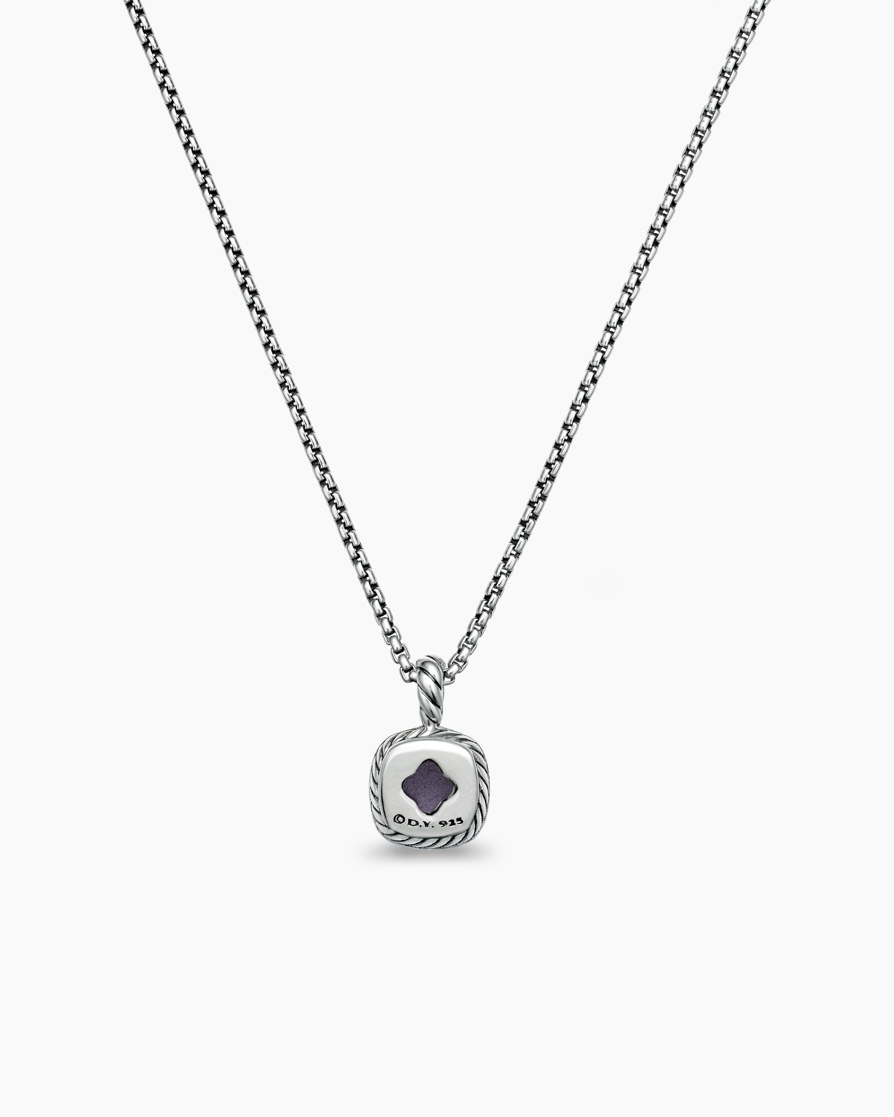 Albion Teen Pendant Necklace in Sterling Silver with Black Orchid and Diamonds, 4mm - Image 3