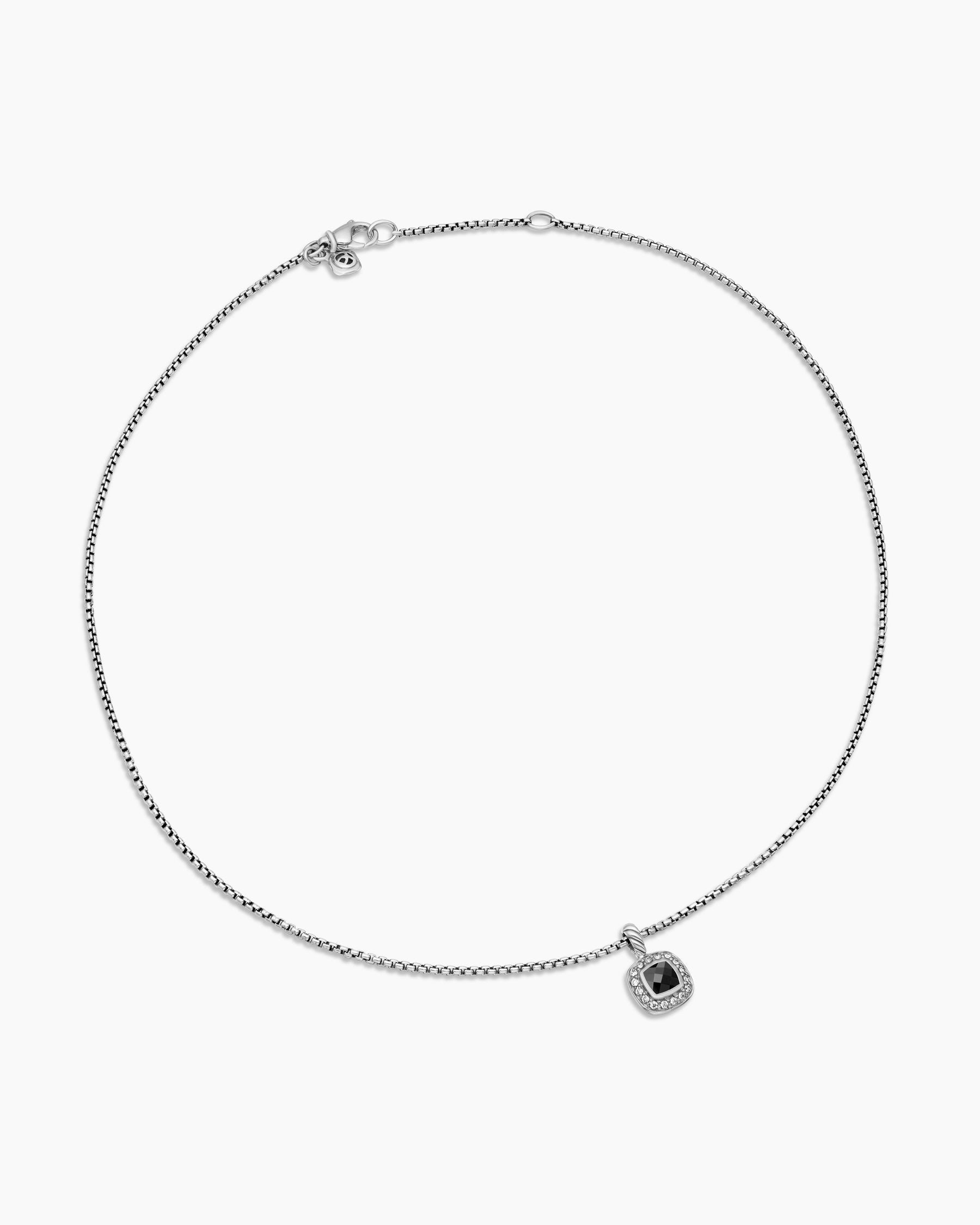 Alternative view of Albion Teen Pendant Necklace in Sterling Silver with Black Onyx and Diamonds, 4mm