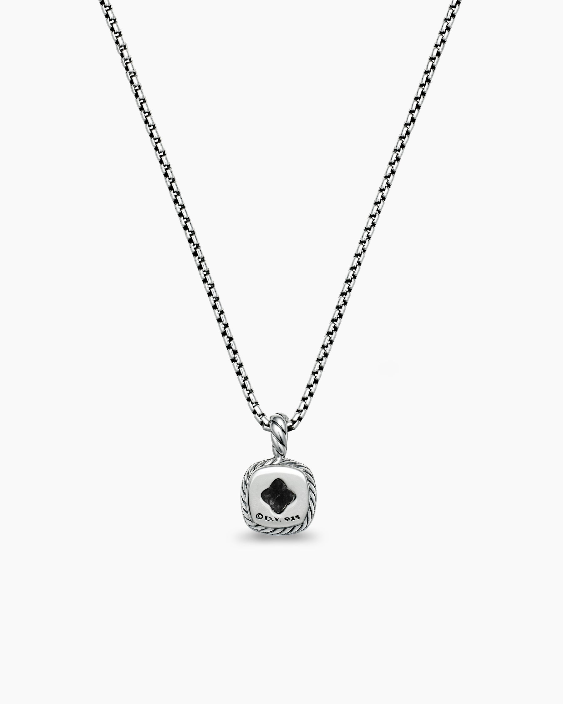 Albion Teen Pendant Necklace in Sterling Silver with Black Onyx and Diamonds, 4mm - Image 3