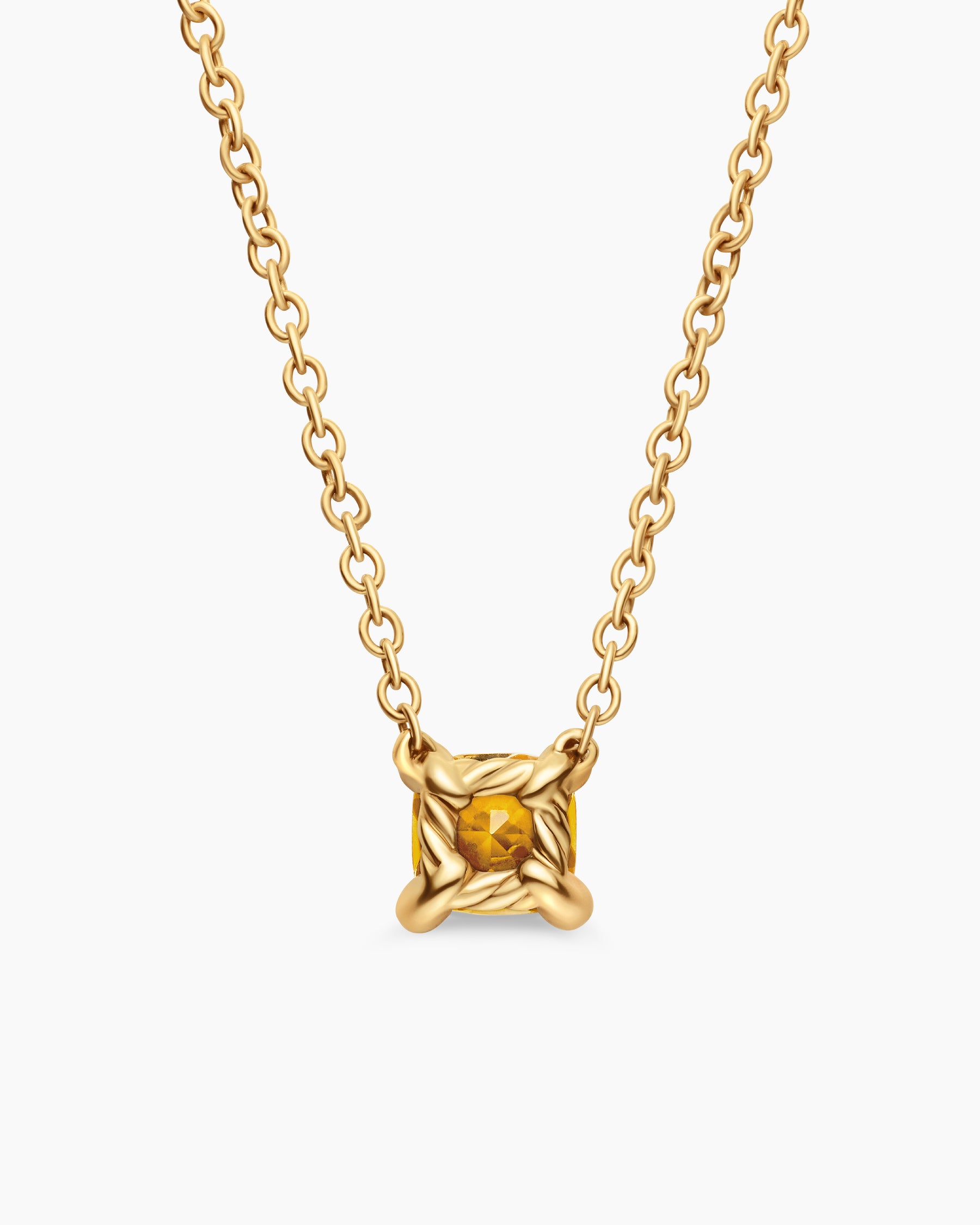 Chatelaine Teen Necklace in 18K Yellow Gold with Citrine, 4mm - Image 3