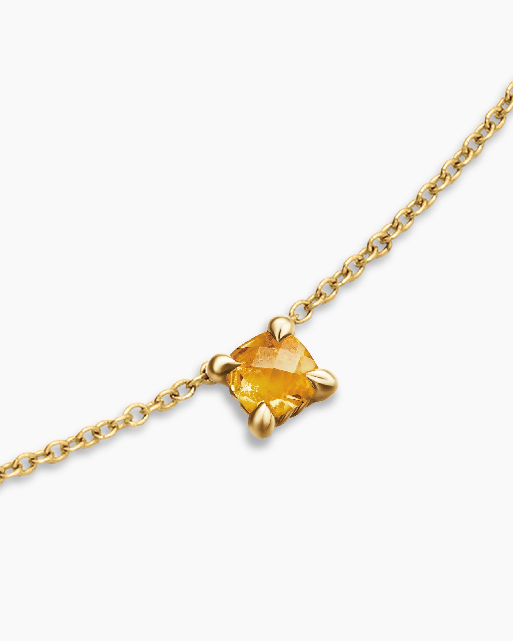 Chatelaine Teen Necklace in 18K Yellow Gold with Citrine, 4mm - Image 4