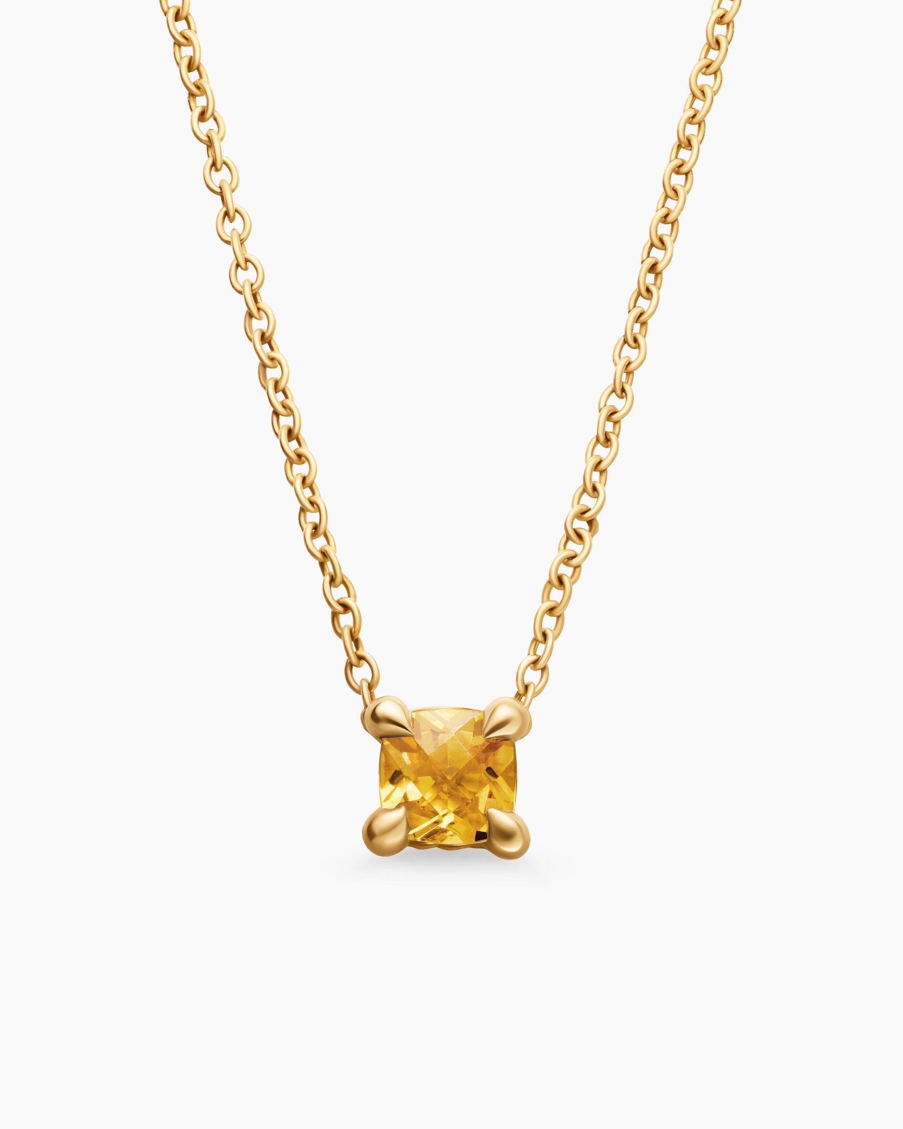 Chatelaine Teen Necklace in 18K Yellow Gold with Citrine, 4mm