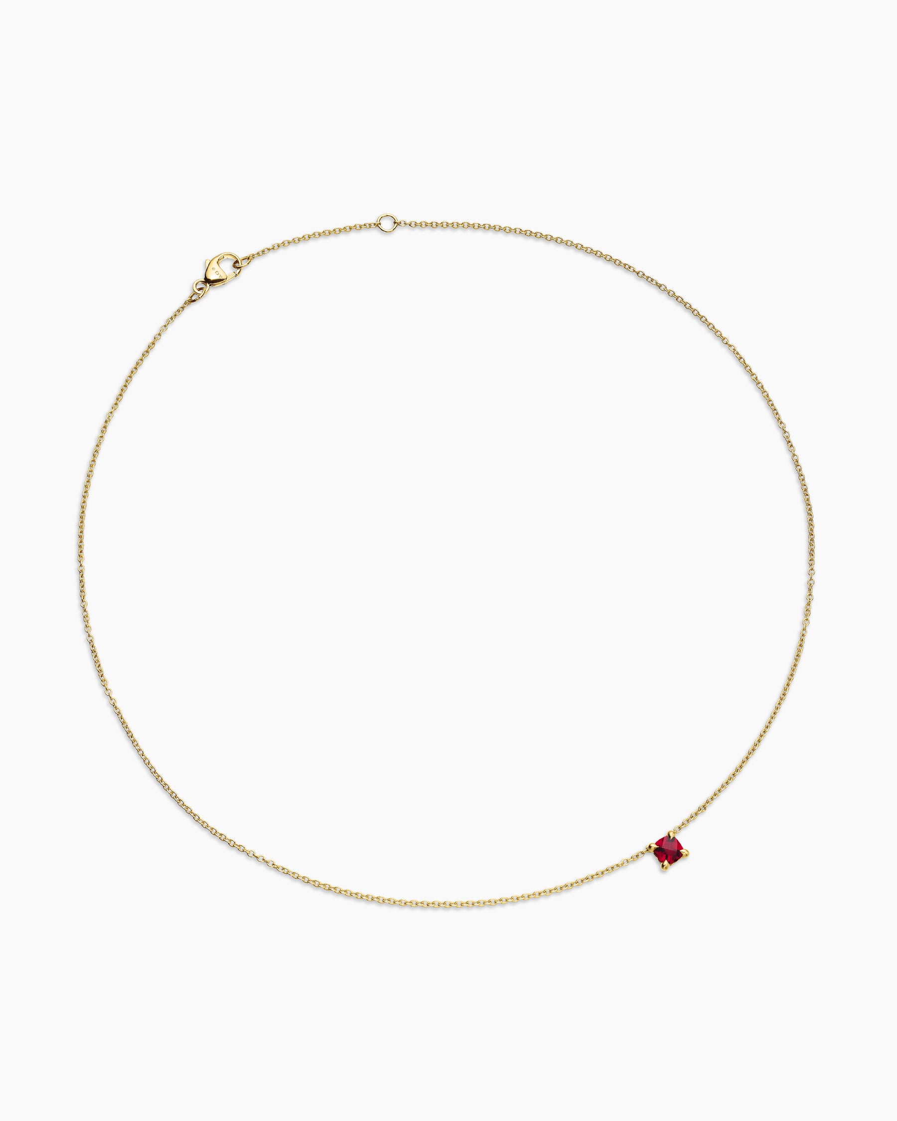 Alternative view of Chatelaine Teen Necklace in 18K Yellow Gold with Garnet, 4mm