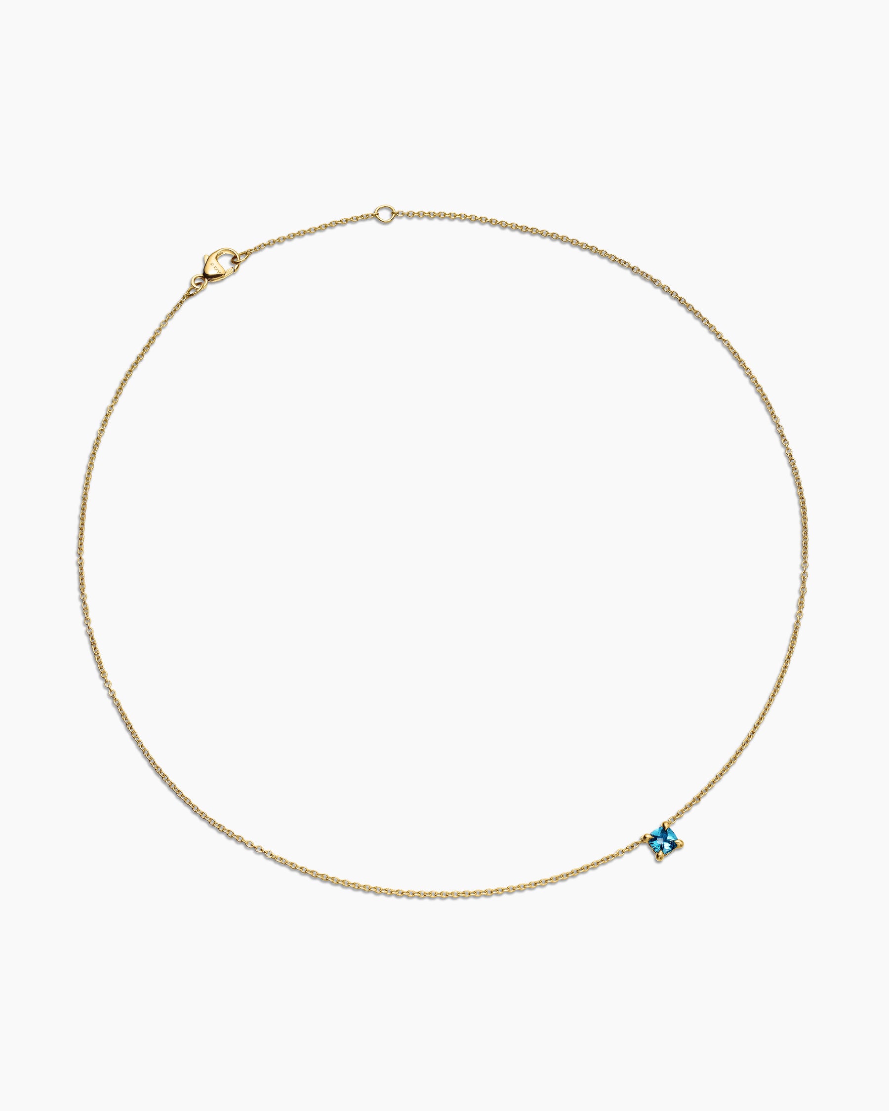 Alternative view of Chatelaine Teen Necklace in 18K Yellow Gold with Hampton Blue Topaz, 4mm