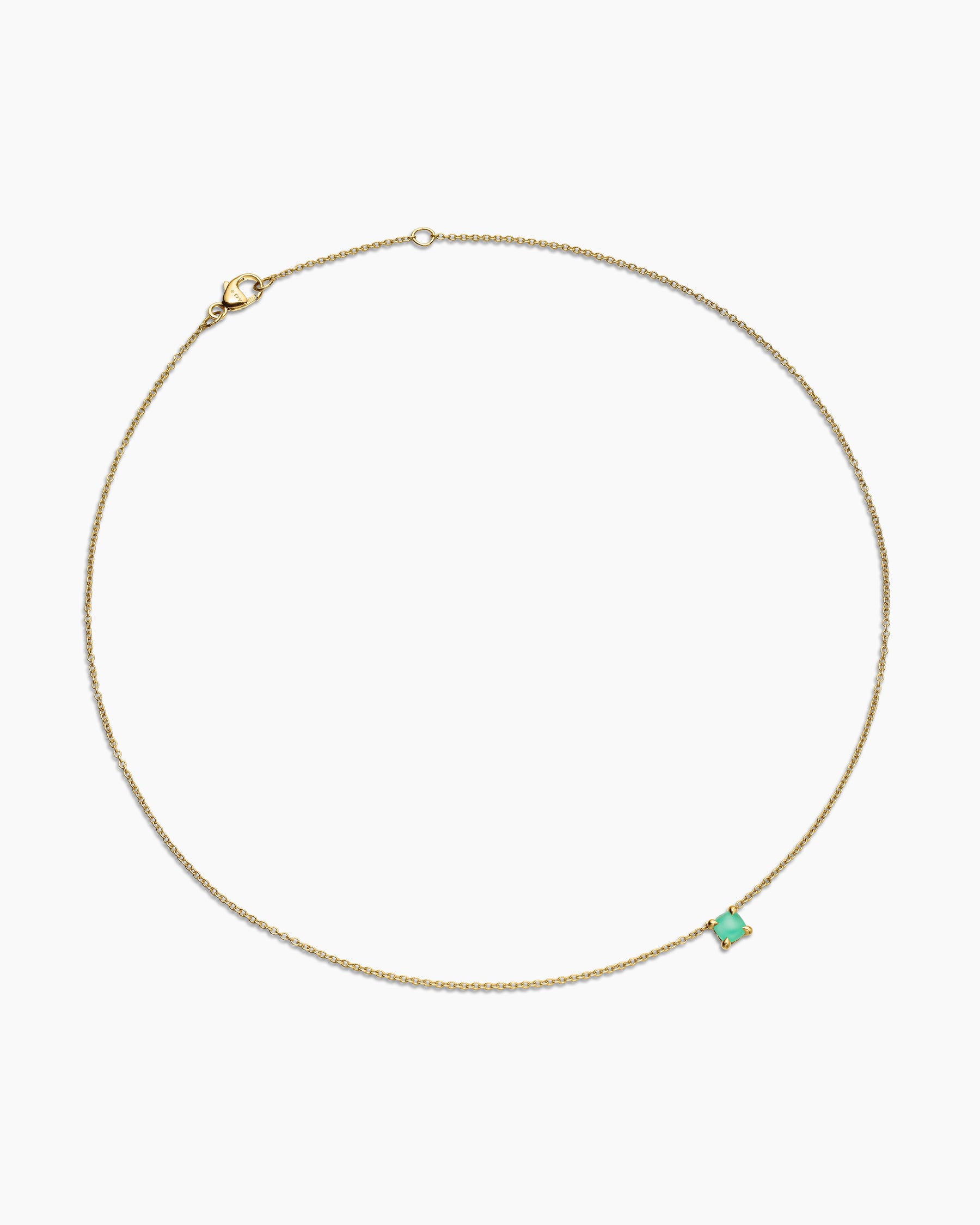 Alternative view of Chatelaine Teen Necklace in 18K Yellow Gold with Chrysoprase, 4mm