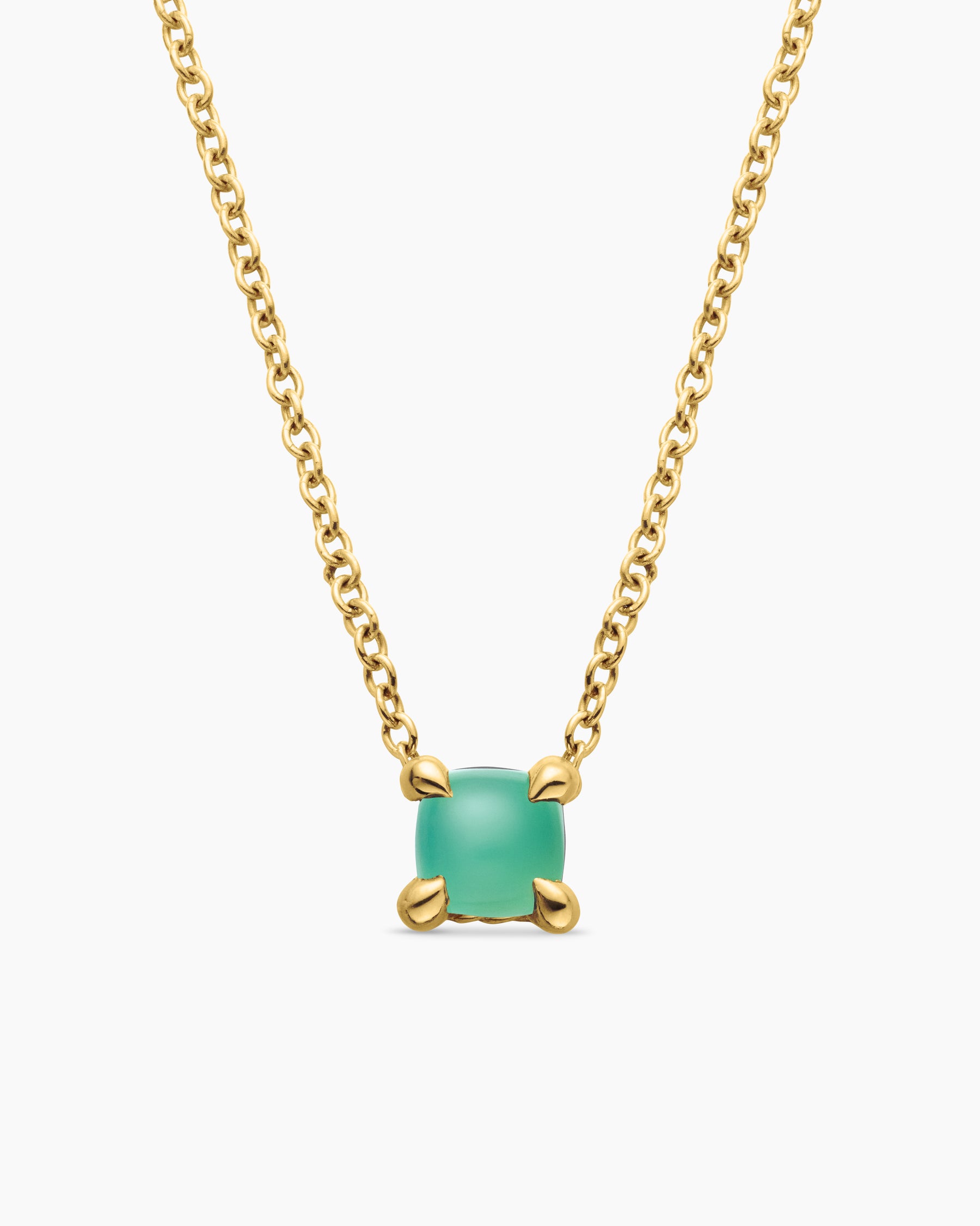 Chatelaine Teen Necklace in 18K Yellow Gold with Chrysoprase, 4mm