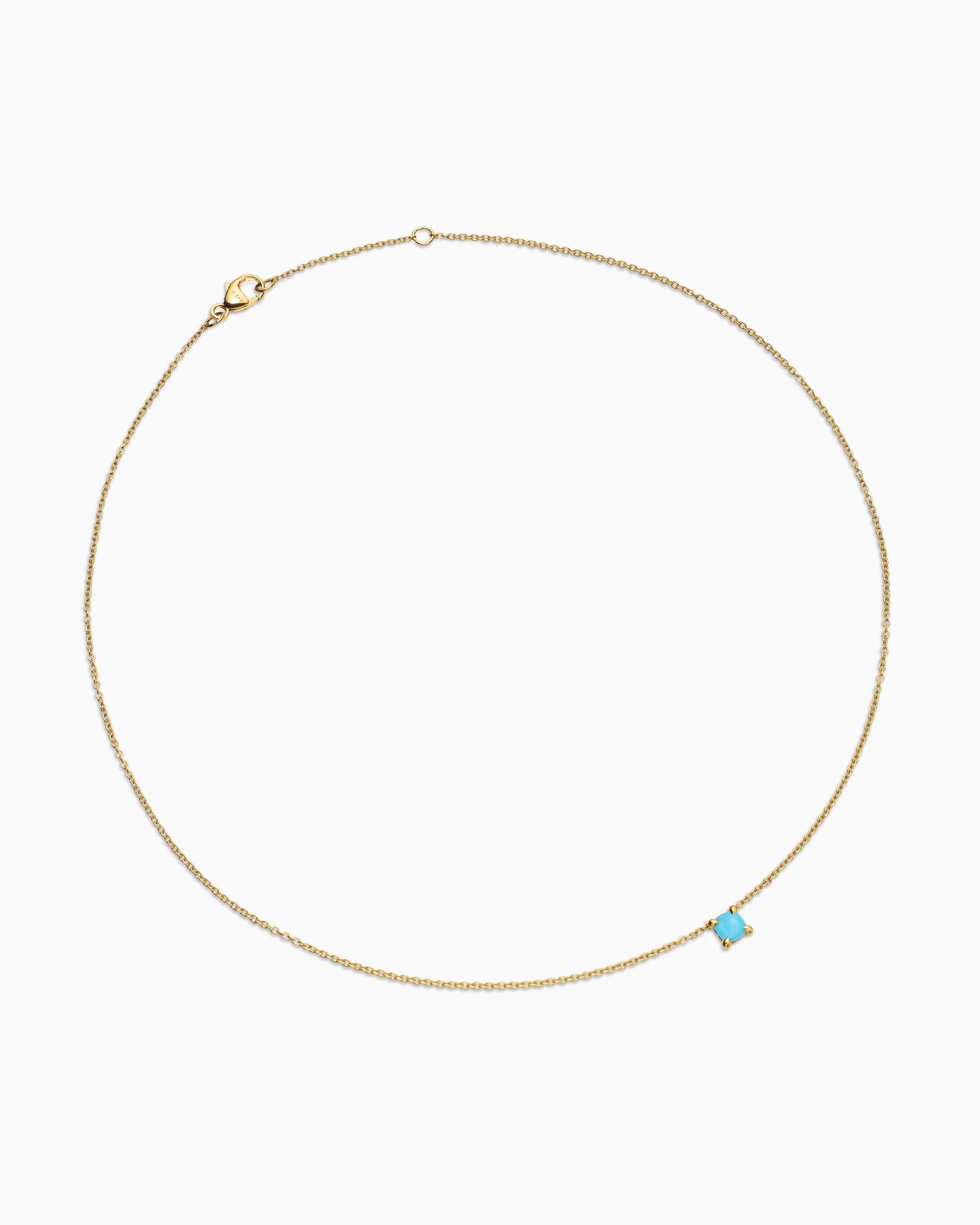 Alternative view of Chatelaine Teen Necklace in 18K Yellow Gold with Turquoise, 4mm